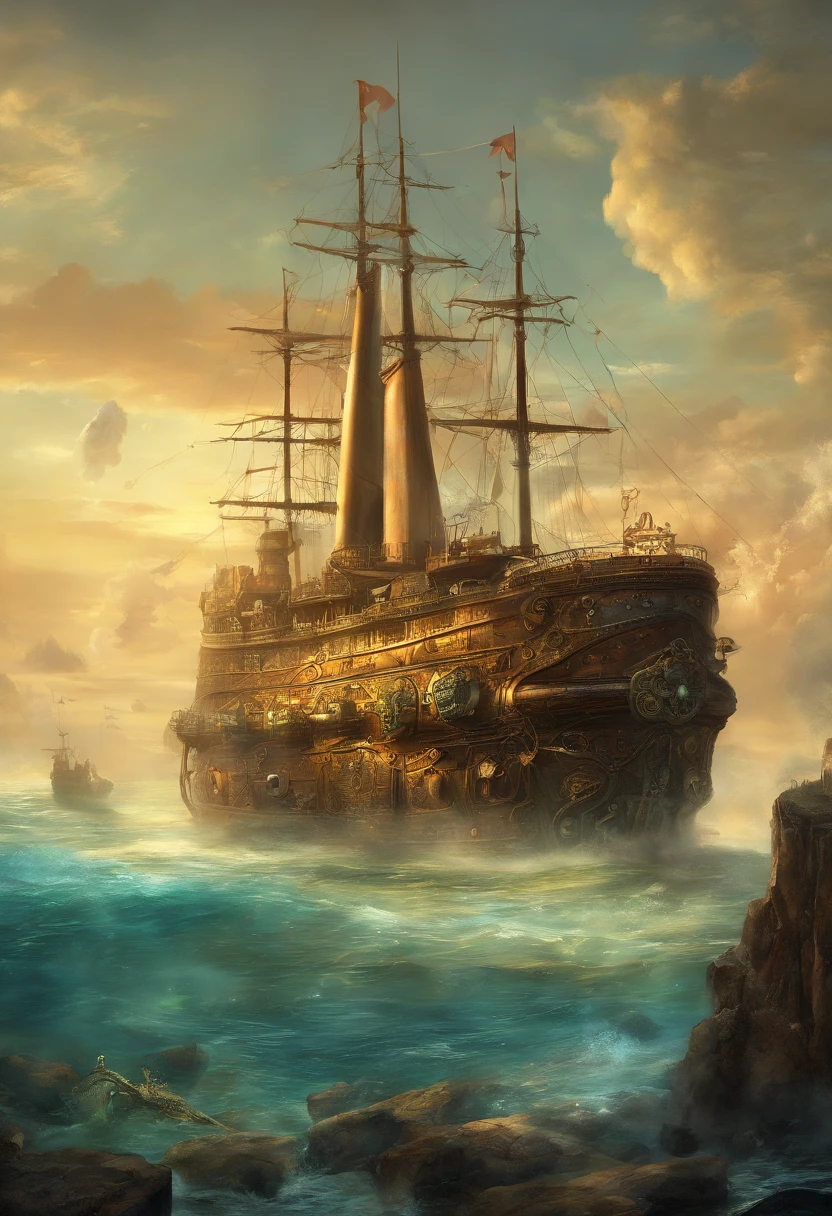 (Captain Nemo's diary illustrations:1.5), (underwater adventure:1.3), (steampunk machinery:1.2), (mysterious sea creatures:1.2), (vintage:1.4), (highly detailed:1.0), 8K, RAW photos, (masterpiece:0.2), ultra-detailed, (sense of wonder:0.8)
