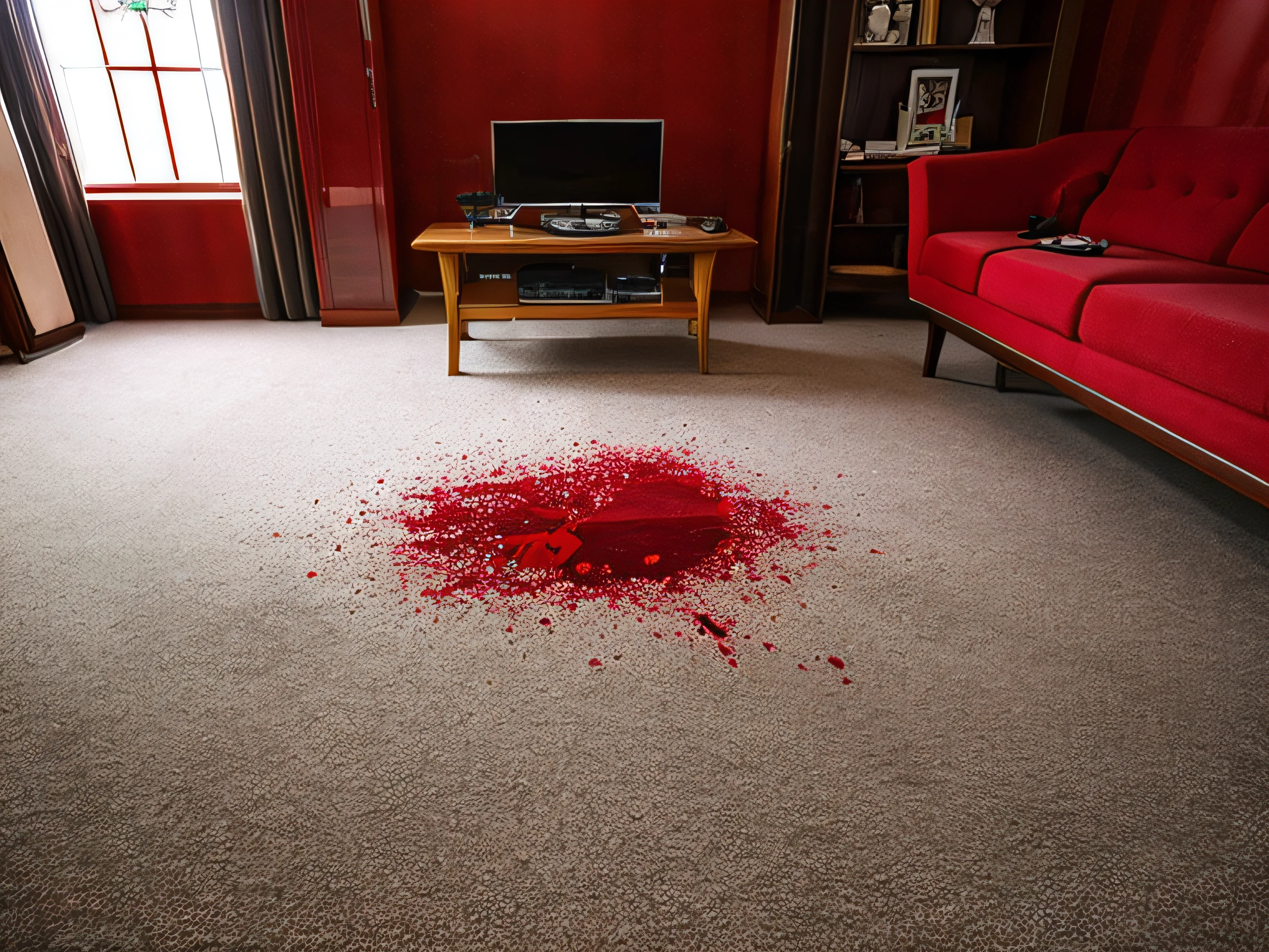 The diameter of the carpet in the living room is 40cmThe size of the blood pool、blood stain、bloods、Pools of blood