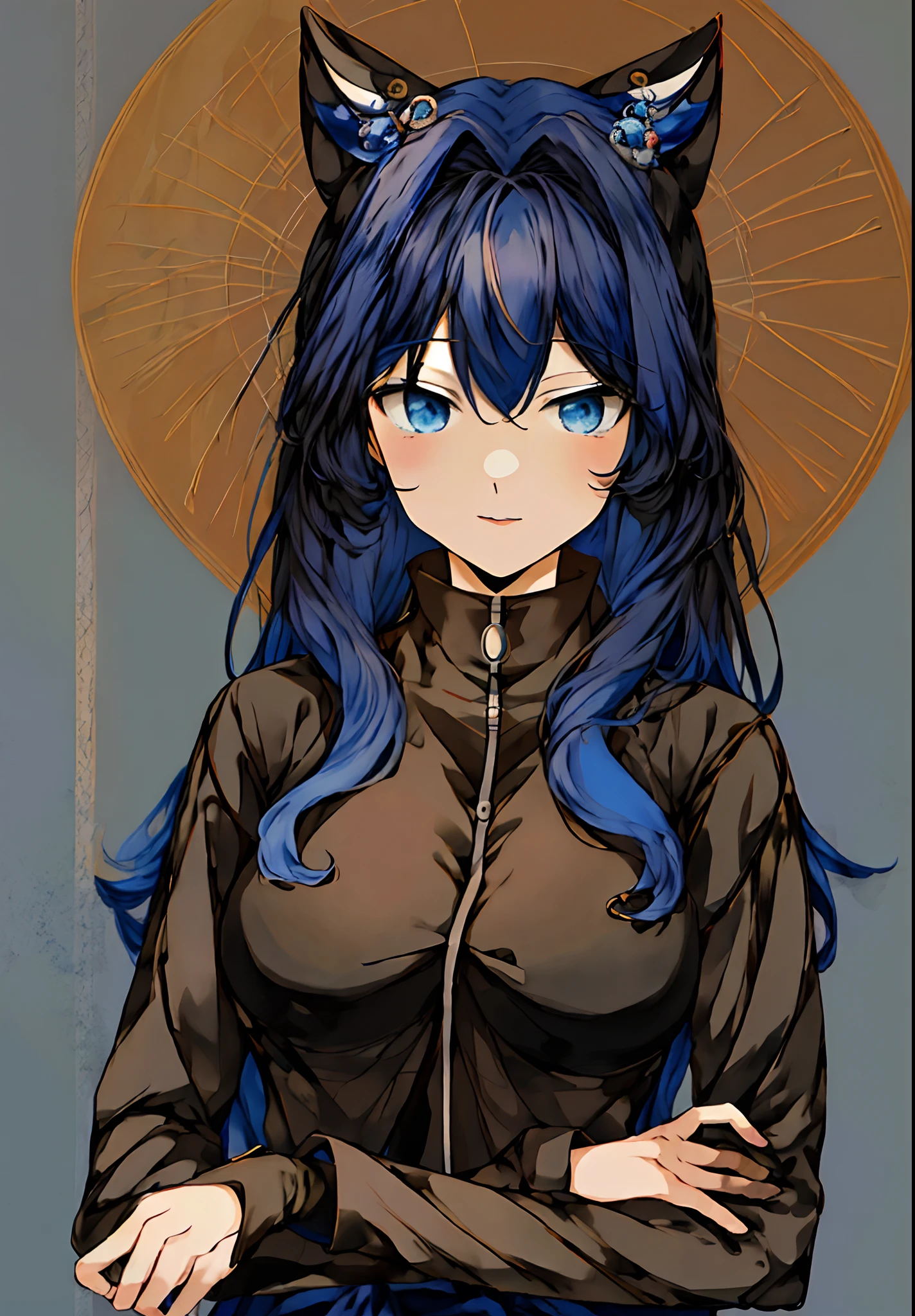 ****** anime com cabelo azul e orelhas de gato preto, anime moe artstyle, feito com anime painter studio, ferramenta de pintura sai!! azul, ****** com cabelo azul, 2 d estilo anime, pintado em anime painter studio, com cabelos azuis, ****** do anime chamada Lucy, ****** anime com orelhas de gato, estilo anime. 8k, anime estilizado, anime estilo 3d