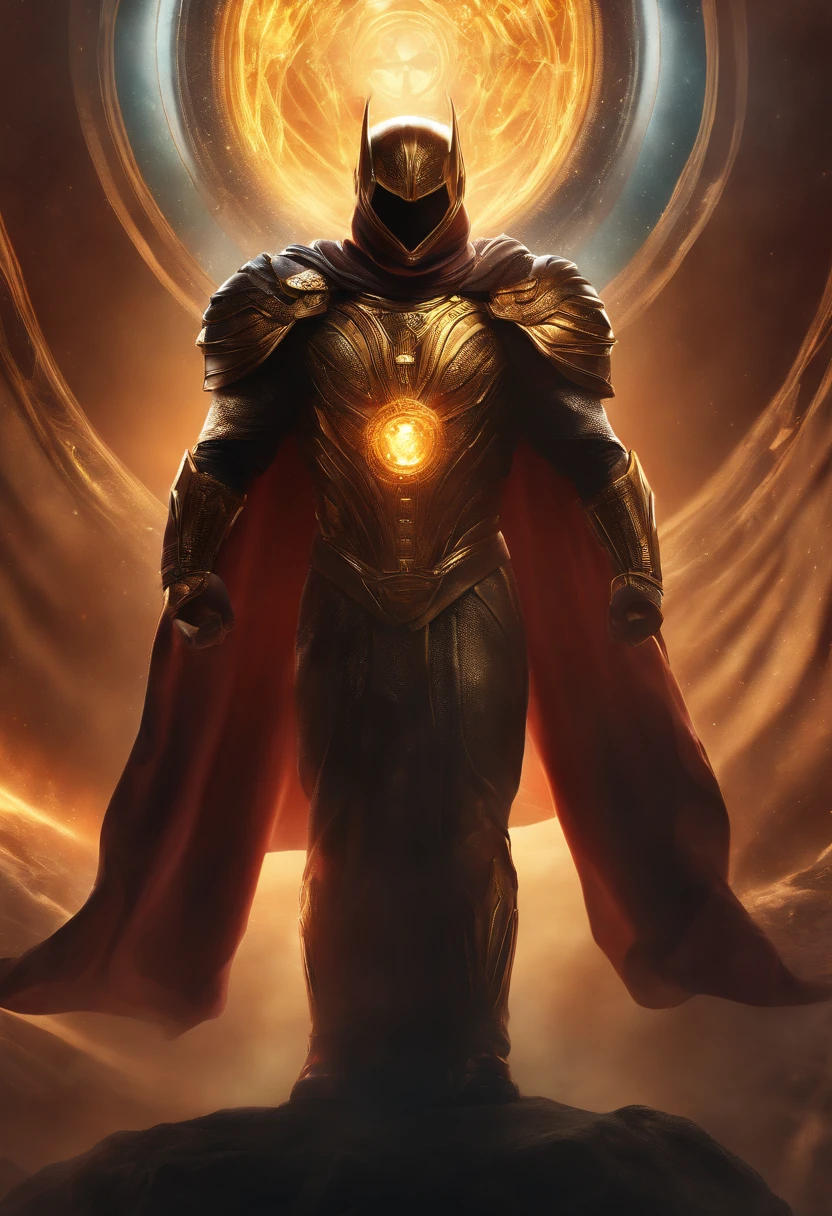 (best quality, highres,masterpiece:1.2),ultra-detailed,(realistic:1.37), vivid colors, HDR,studio lighting, ultra-fine painting, sharp focus, physically-based rendering,professional, intense expression, dynamic pose, glowing background, power energy, comic book style, vibrant hues, dramatic shadows, radiant glow, ethereal atmosphere, electrifying aura, awe-inspiring presence, metallic accessories, intricate design, floating particles, celestial guardian, otherworldly strength, superhuman abilities, fearless protector, transcendent being, boundless force, colossal cosmic explosions, intergalactic battles, grand scale, hair flowing in the wind, determined eyes, epic heroics, cosmic heroism, action-packed scene, Helmet/Mask, Male, geometric patters, intricate patterns, helix, face covered, male only.
