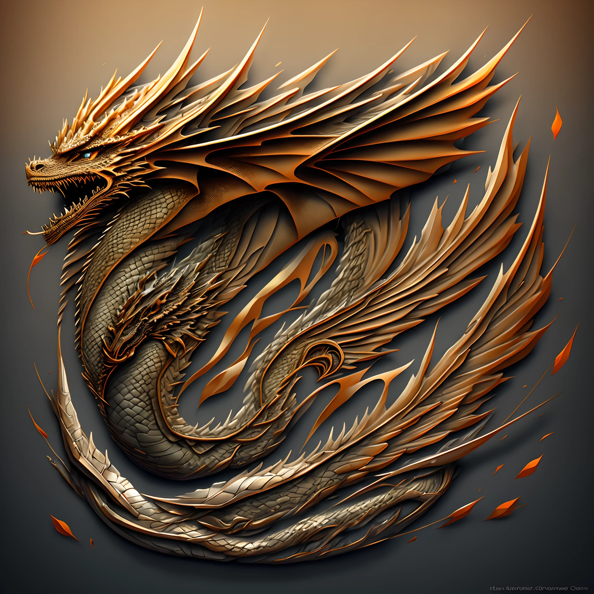 Create dragon logo for the name @Edrock
