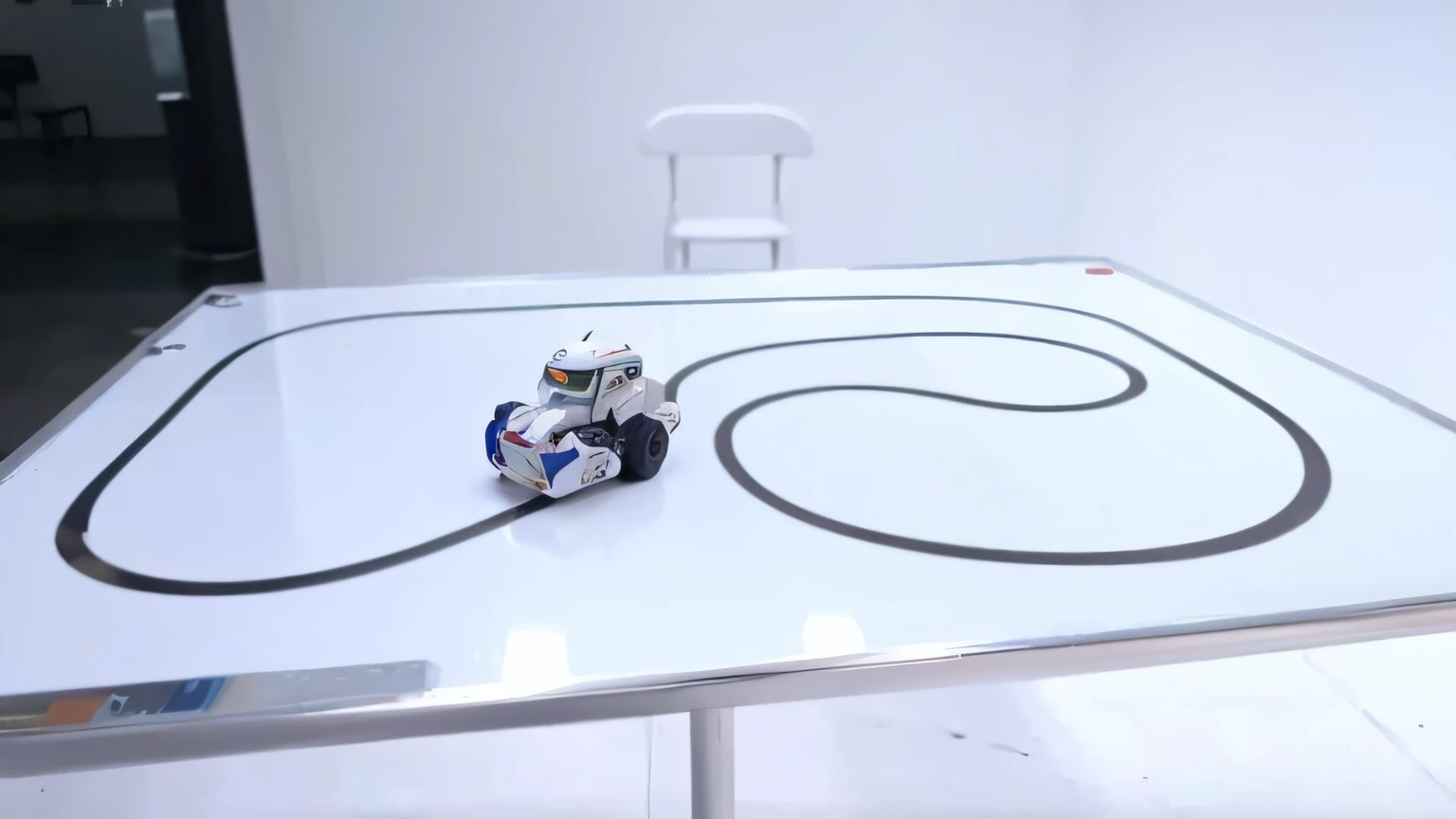 There was a toy car on the table,There are six on it。, Self-restraint, droid, view is centered on the robot, droid, robotic platform, robot art cracking the road, robot, ai robot tendril remnants, humanoid robots, sleek robot, circuit, YouTube video screenshots, river flowing beside the robot, droid, only one robot kid on the ground