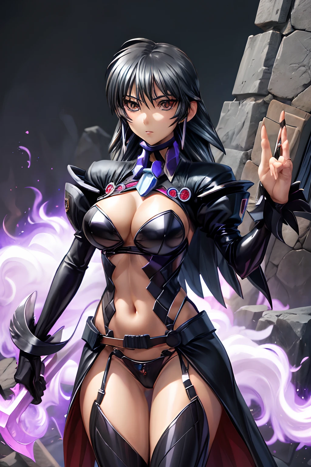 Ayamine Kei, Raven, Una imagen una mujer una capa negra, vestimenta negra, Pose de villano, Supervillano Bruja Hechicera, Cuervo, commission for high resolution, Pose de hechicera oscura de cuerpo completo, /!\ La hechicera, Humano :: hechicera, Poderosa hechicera regordeta, CEL - Estilo de arte sombreado, Pose ruda, hechicera malvada, amatista