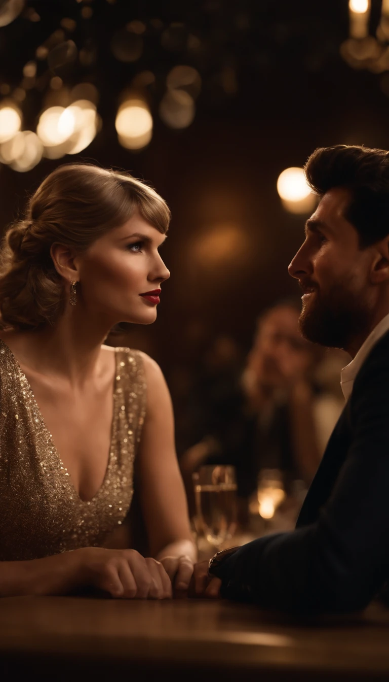 Taylor alison swift e leonel messi em uma balada curtindo