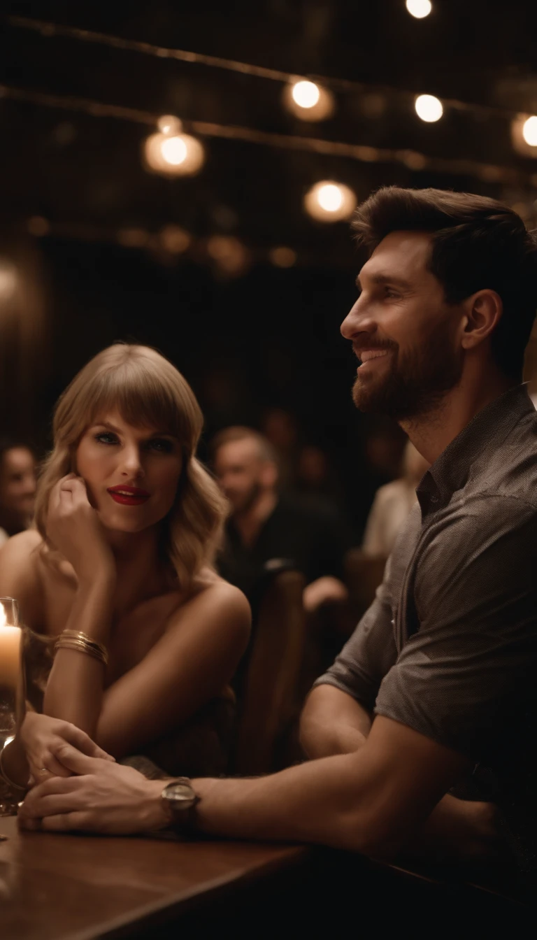 Taylor alison swift e leonel messi em uma balada curtindo