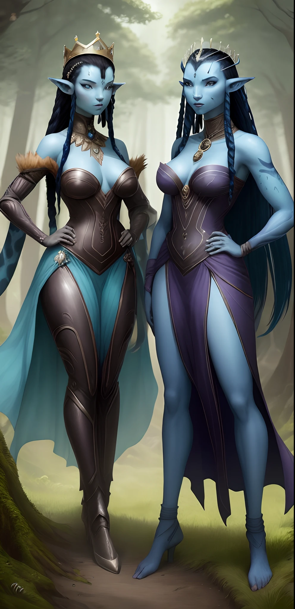 Avatar Aliens King full Body and queens with forest