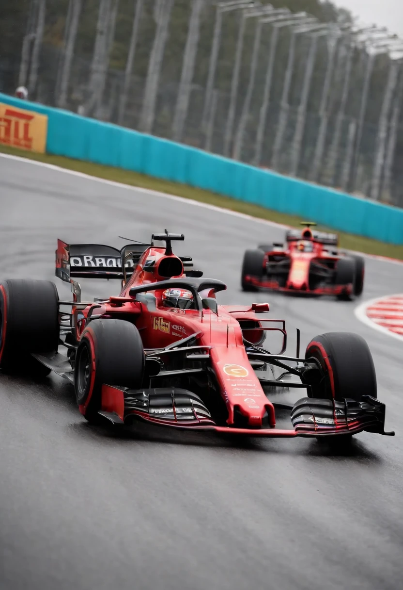 (a fast-paced F1 race,high-speed racing,action-packed race,crowded F1 circuit),vivid colors,sharp focus,extremely detailed cars,exciting moments,ultra-detailed racetrack(lightning-fast turns and straights,complex track layout),spectacular crashes and near misses,wheel-to-wheel battles,adrenaline-fueled competition,fast and furious,professional drivers,curved tires(masterpiece:1.2),carbon fiber chassis,helmeted drivers,portraits of F1 champions,blurred motion,unpredictable weather conditions,maneuvering through rain and fog,engine noise and roaring crowd,grandstands filled with cheering fans,celebration on the podium,champagne spraying,ultra-detailed pit stops,high-tech telemetry data,photorealistic renders(studio lighting,physically-based rendering),panoramic view of the race(trackside view,overhead shot,driver's perspective),racing in iconic locations (Monaco,Monza,Silverstone),race cars zooming past the camera,high-res photographs of historic races,fast-paced editing and dynamic composition,visionary concept art of futuristic F1 cars,close-up shots of the driver's eyes,adrenaline rushing through veins,long straightaways and tight corners,high-octane fuel running through the veins of the cars,effortless speed,mechanical precision,thrilling overtakes,exquisite aerodynamic design,mechanics working in the pits,triumphant champions crossing the finish line.