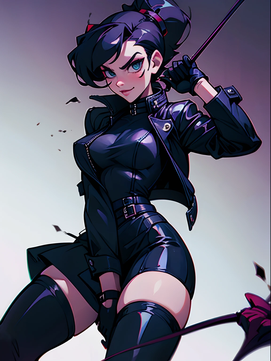 Riding crop, dominatrix, seductive, dominant, evil, leather jacket, black gloves,
