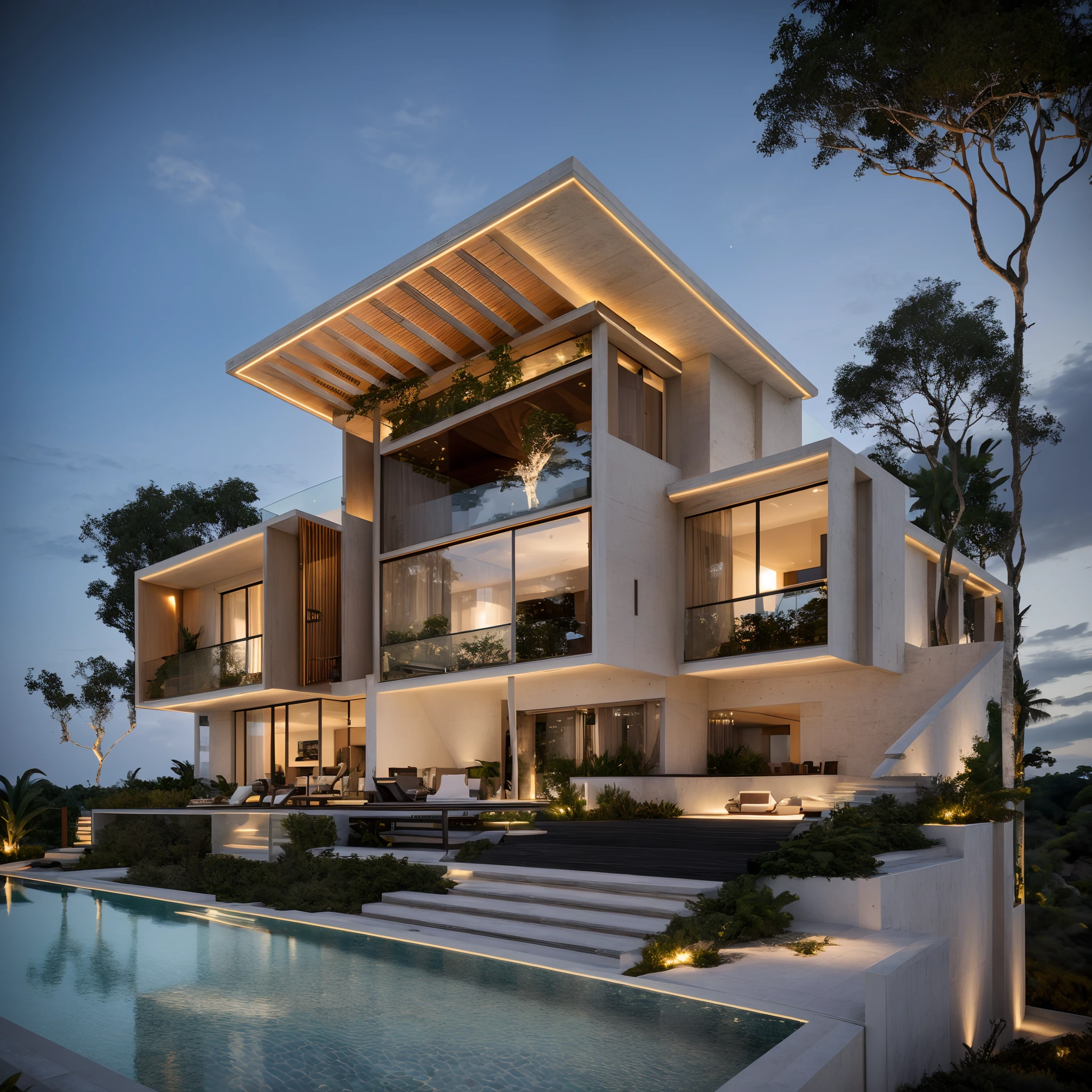 Luxurious villa, modern style