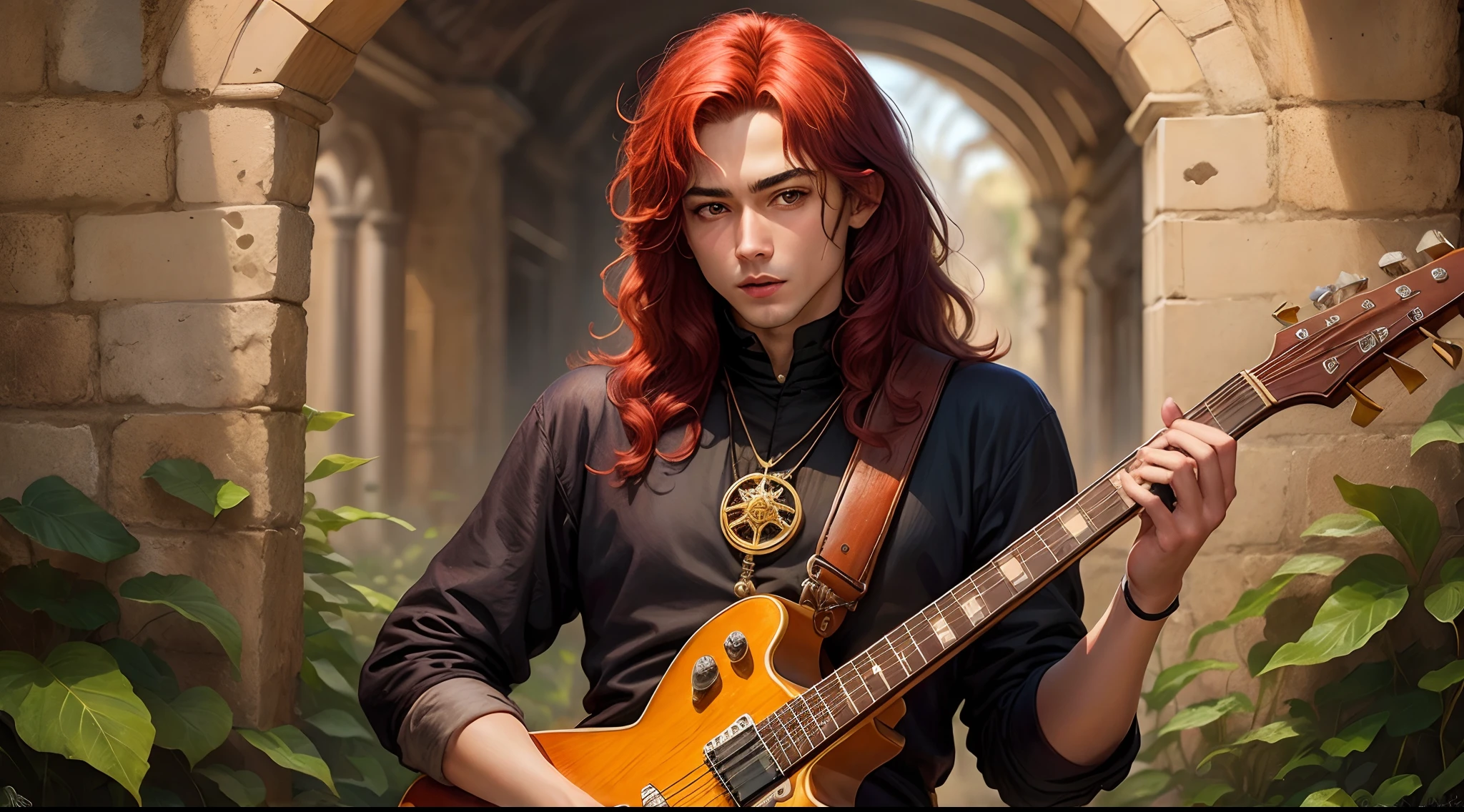 Young jimmy page as a drow with red hair