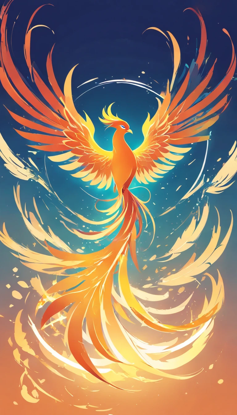 ((minimalist phoenix logo))