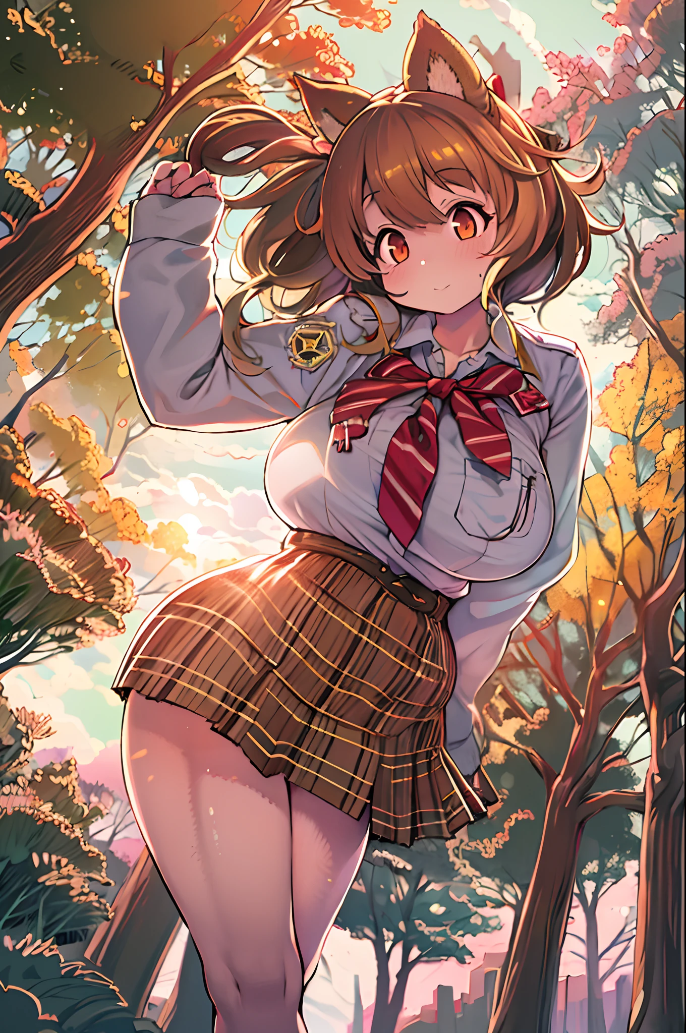 (8k, raw photo, masterpiece, extremely detailed, best quality, professional lighting, high res), beautiful and adorable girl, honma himawari, ahoge, sunflower hair ornament, school uniform, black jacket, plaid skirt, (energetic girl), big smile, BREAK high school, summer, sunflowers, BREAK (8k, raw photo, masterpiece, extremely detailed, best quality, photorealistic, realistic, professional lighting, high res), only 1 girl, ((nsfw), beautiful and adorable girl, high quality, detailed face, dynamic, dramatic, BREAK (she is looking down the viewer, from below:1.2), bitch, lewd girl, open-mouthed smile, (evil laugh), manic smile, blush, dark circles under her eyes, BREAK (a girl is sexual attacking on the viewer desperately:1.2), (a girl imprisons the viewer:1.3), insidious crime, a girl has a strong desire to have sex, sickly sexual desire, sweat drops, (she is drooling with sexual excitement), love juice, nipples, pussy, (partially removed clothes), (standing), sexual arousal, estrus, lust, (a girl is a sexual criminal:1.3), desperation, ((pubic hair)), aggressive behave, a girl sexual attacks the viewer, BREAK (a girl is trying to rape the viewer, she is about to fucking the viewer:1.3), sexual crime, (basement, dungeon, dark room:1.3), insanity:1.3)