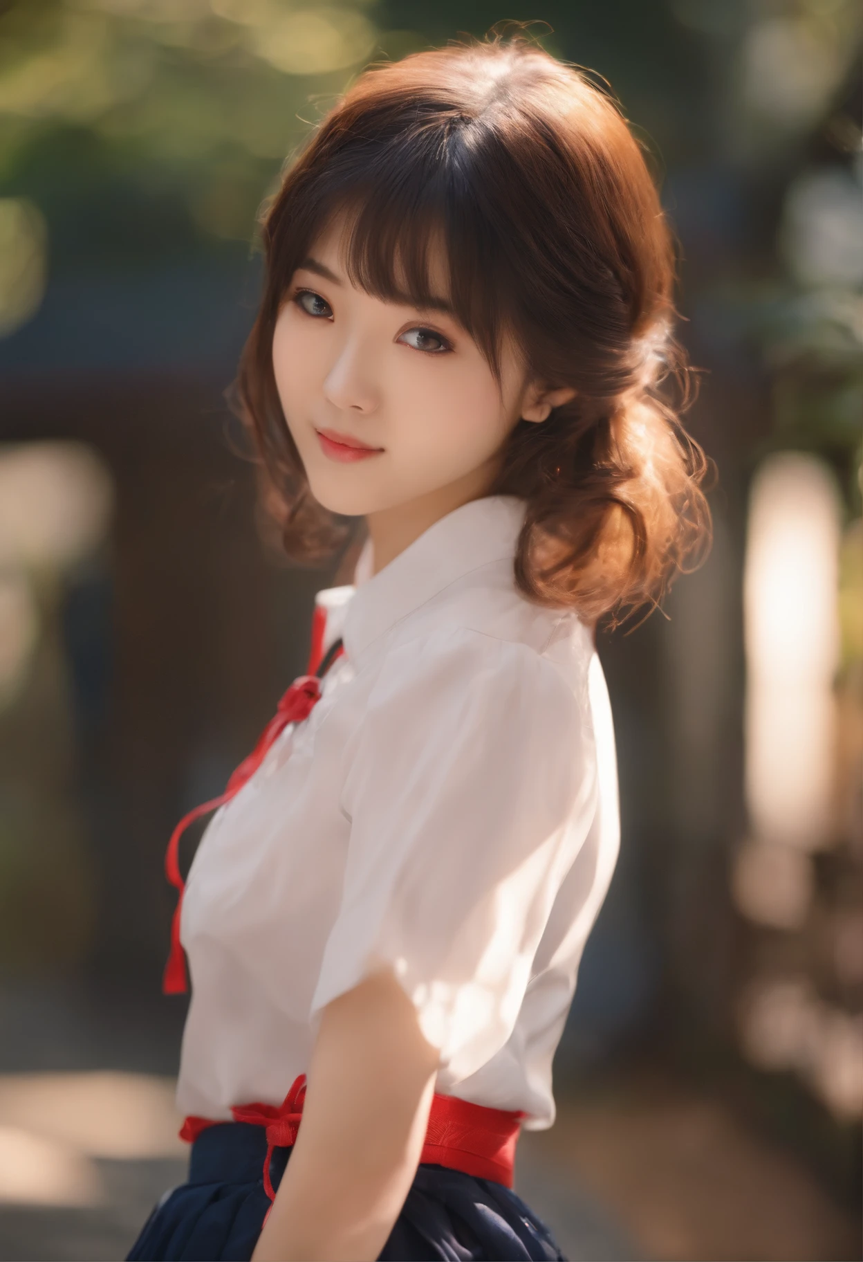 Cute Kind-eyed Japan High School Girl