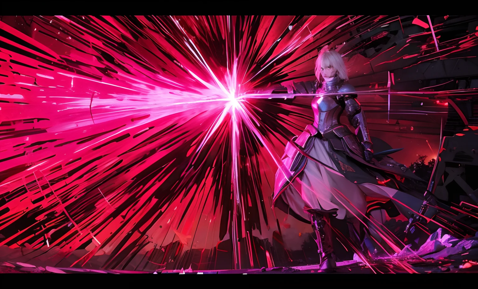 Heavily armored female knight