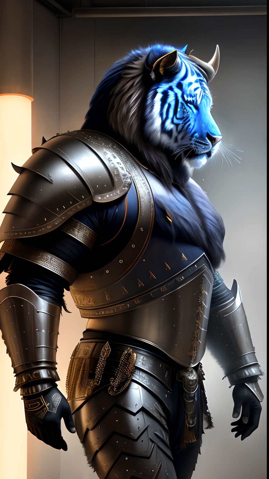 Animalrizz   ((buffalo)) 10, masterpiece, highres, Absurd,photorealistic portrait, Parley_armature, Tiger in Armor ,Wear Parley_armature, Massive futuristic armor, running, move, Rocket propulsion,((from the side))