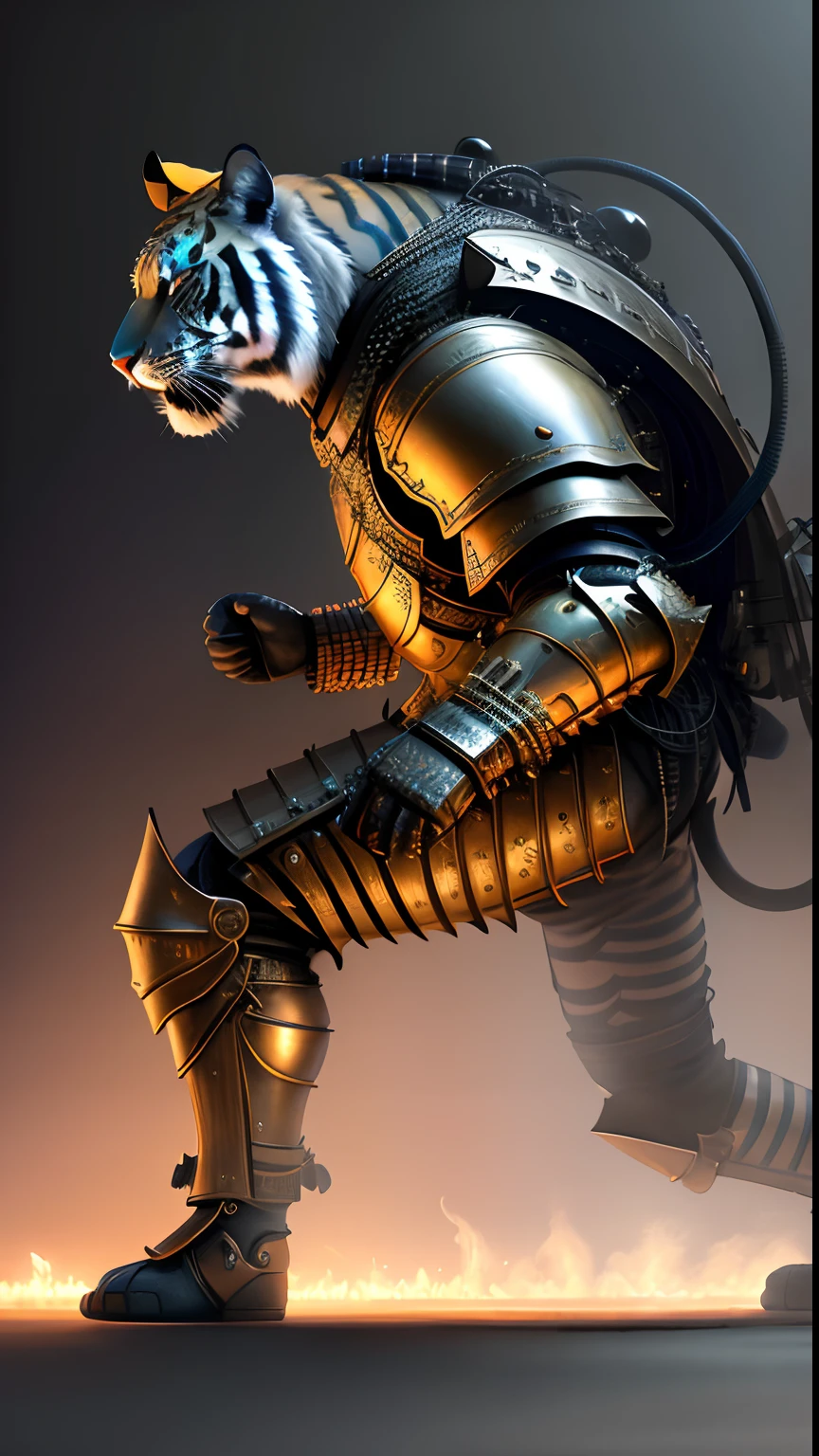 Animalrizz   ((Khon Thai)) 10, masterpiece, highres, Absurd,photorealistic portrait, Parley_armature, Tiger in Armor ,Wear Parley_armature, Massive futuristic armor, running, move, Rocket propulsion,((from the side))