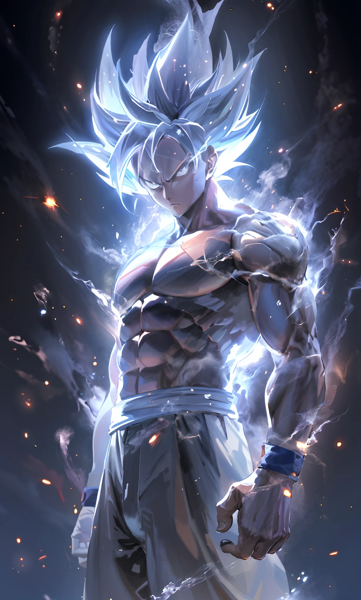 a close up of a person with a very large body and a very big body, ultra instinct, an epic anime of a energy man, 4 k manga wallpaper, super saiyan blue, anime wallaper, 4k anime wallpaper, anime wallpaper 4k, anime wallpaper 4 k, character dragonball, highly detailed portrait of goku, human goku, super saiyan goku