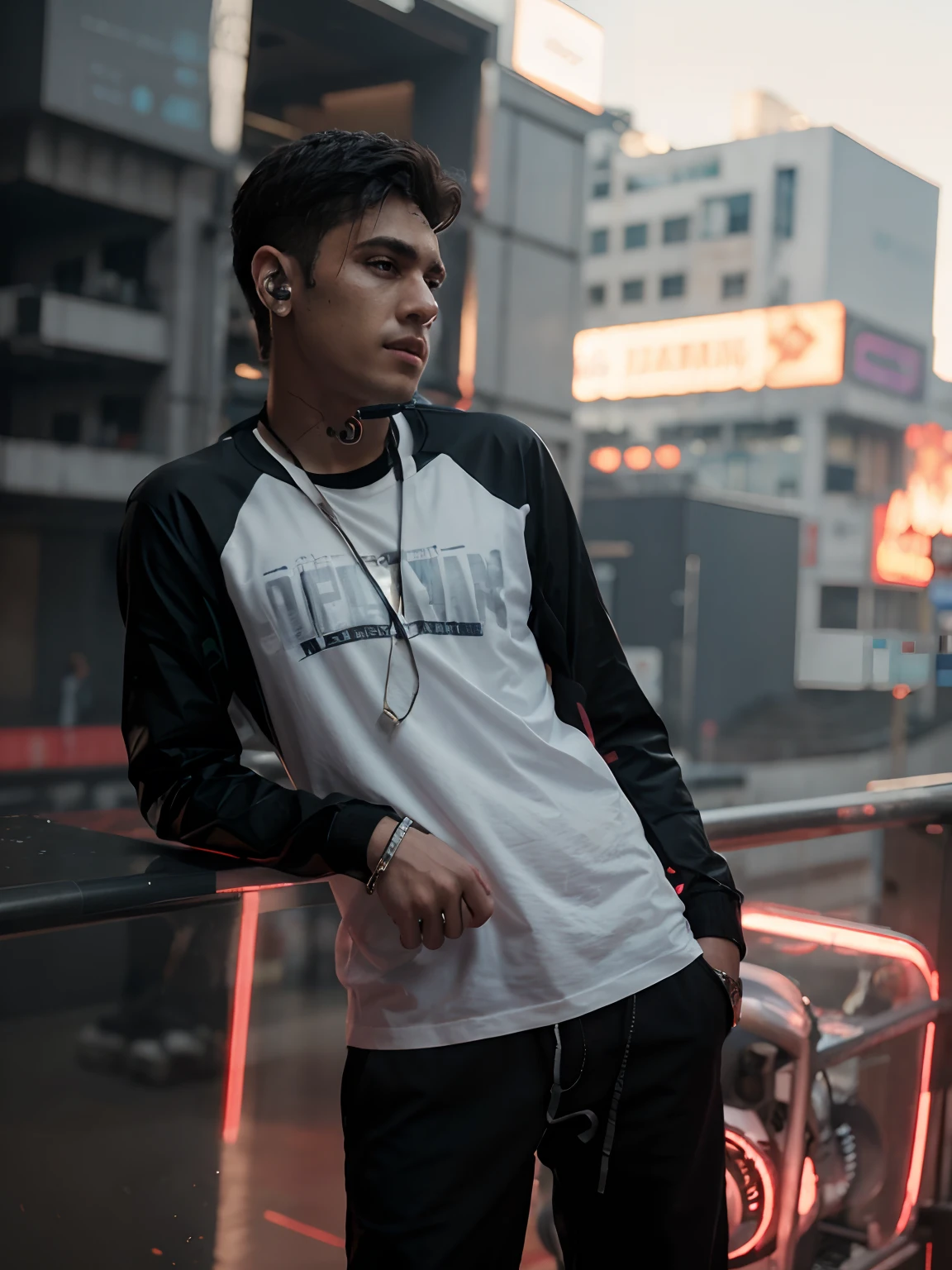 Change background cyberpunk handsome boy.realistic face, 8K, realistic