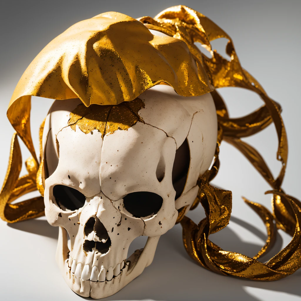 Ivory white gradient background,Pumpkin Material Skeleton Jedi Lightsaber Space Station 1:3 Miniatures,equidistance,Detail portrayal,Soft light and shadow,Medium ultra-wide angle,3D modeling,High degree of completion,detail-rich,The texture is delicate,Strong visual impact,Hyper-detailing,A high resolution,high saturated,Ray traching,Light and shadow effects,16K smooth,A high resolution,Surface reflected light,Big cinematic effect pumpkin material skeleton,(((1 pumpkin skull)))((Pumpkin skull black gold border))Ivory white gradient background