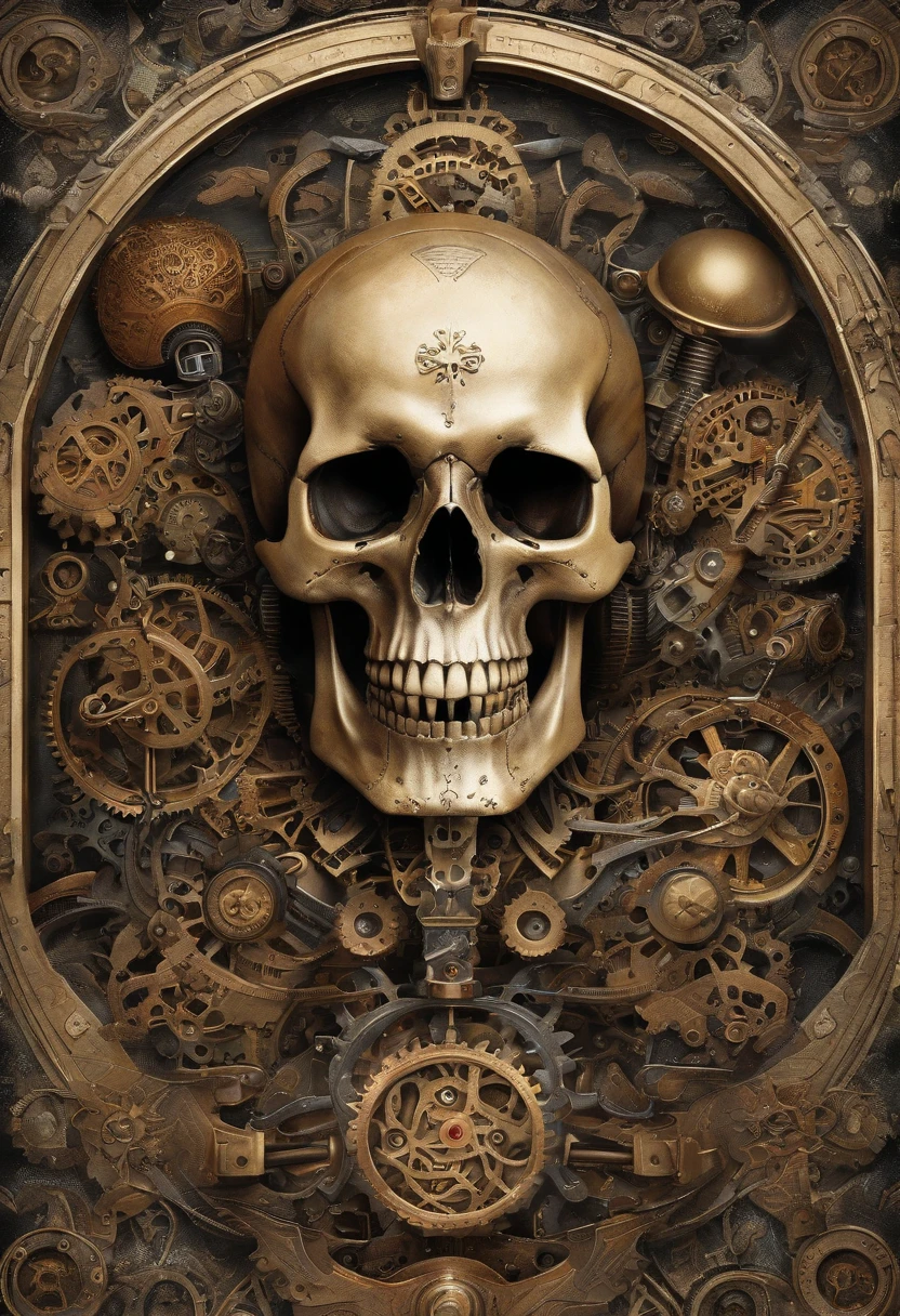 (Masterpiece, Best quality: 1.2), Ultra detailed, Highest detail, (intricately details: 1.4), (Skull Planet:1.3), (Colorful: 1.2), Giant fantasy skull