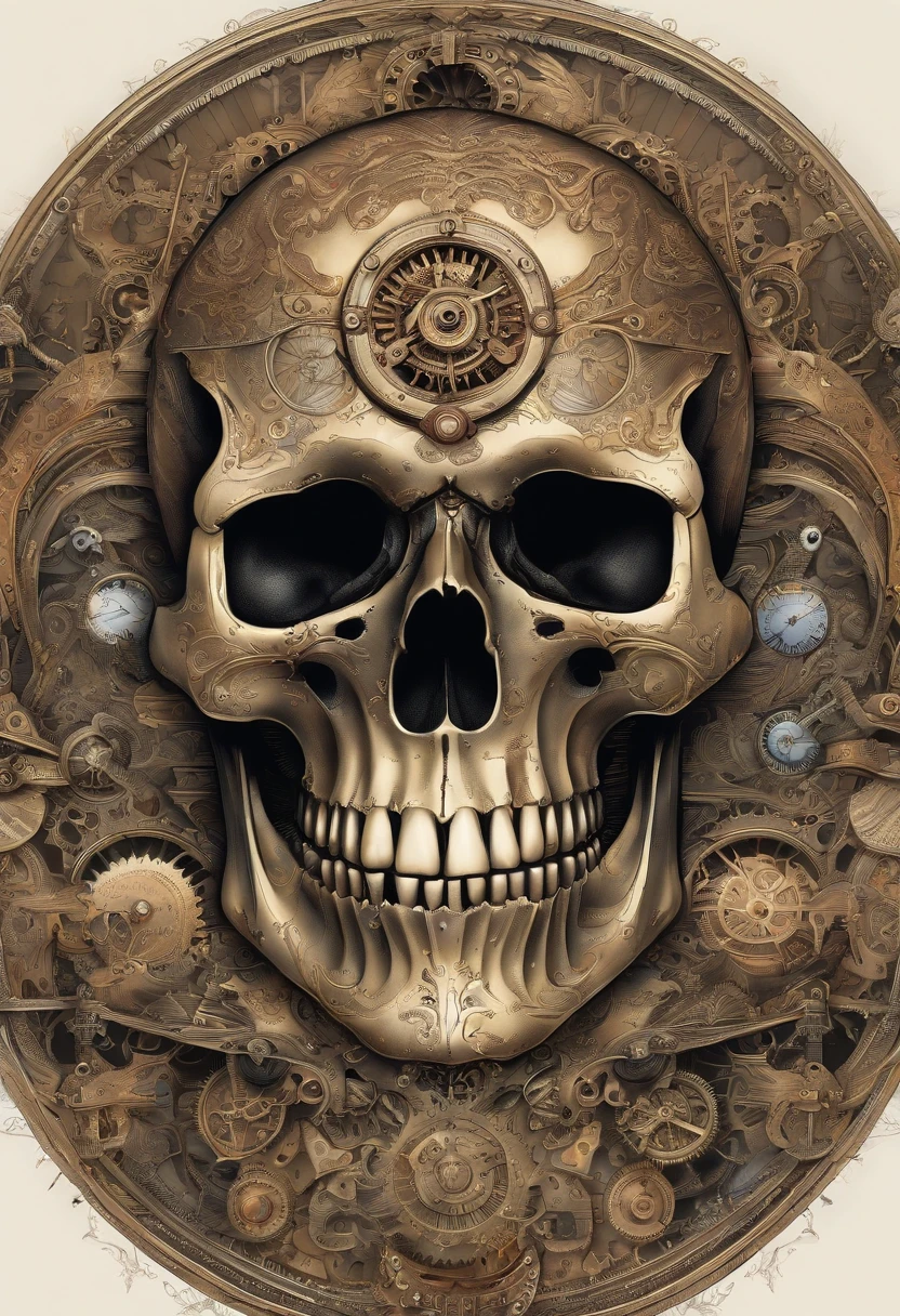 (Masterpiece, Best quality: 1.2), Ultra detailed, Highest detail, (intricately details: 1.4), (Skull Planet:1.3), (Colorful: 1.2), Giant fantasy skull