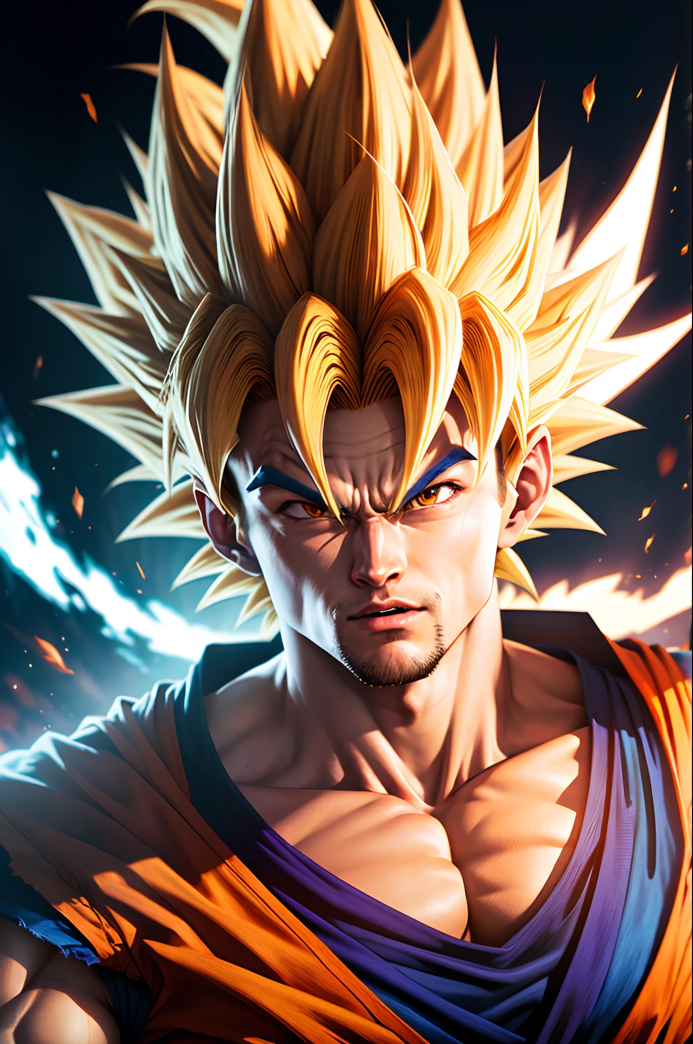 (Best quality) (realistic) Goku super saiyan seraphim