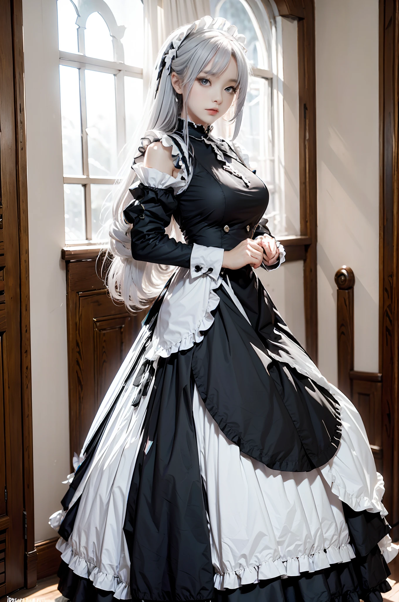 Maid's dress, black and white dress