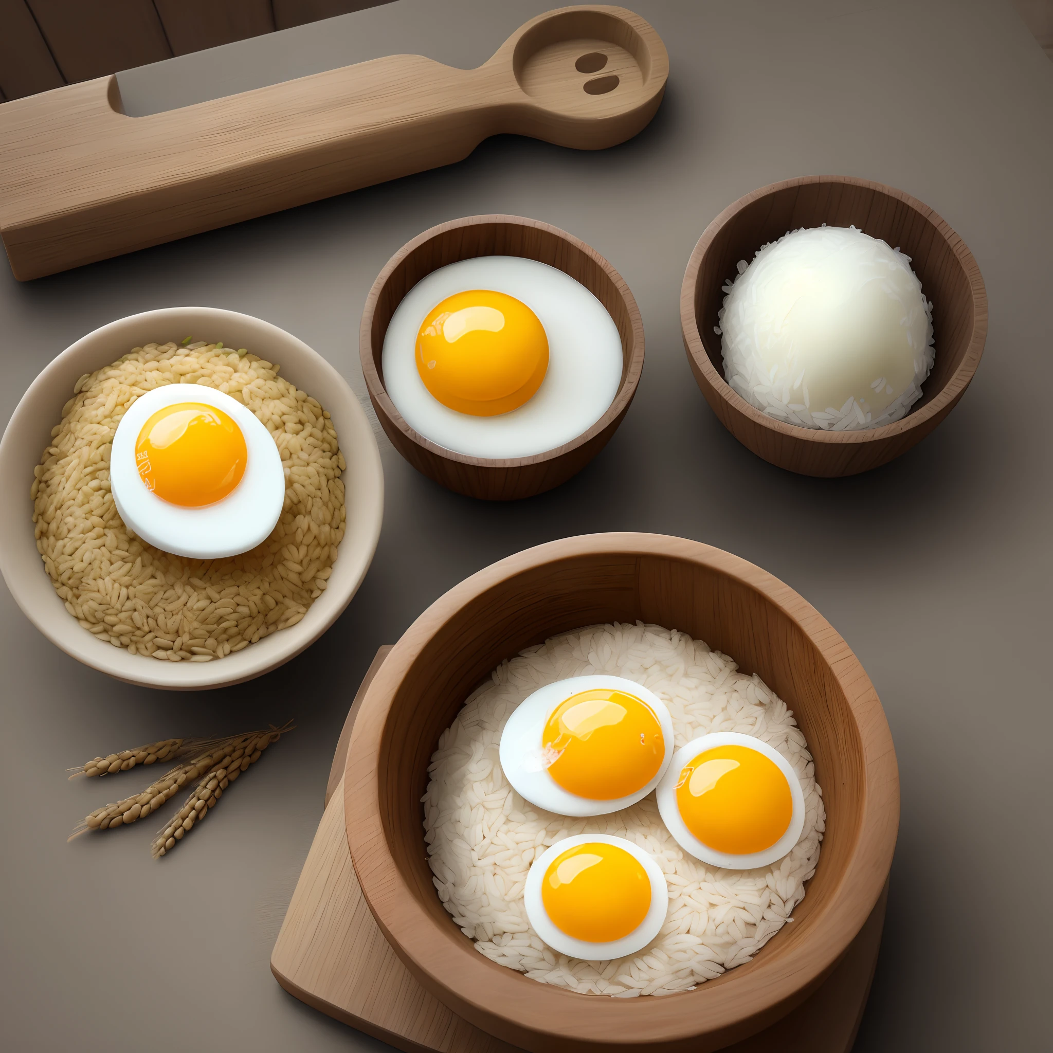 Raw barley raw rice raw egg