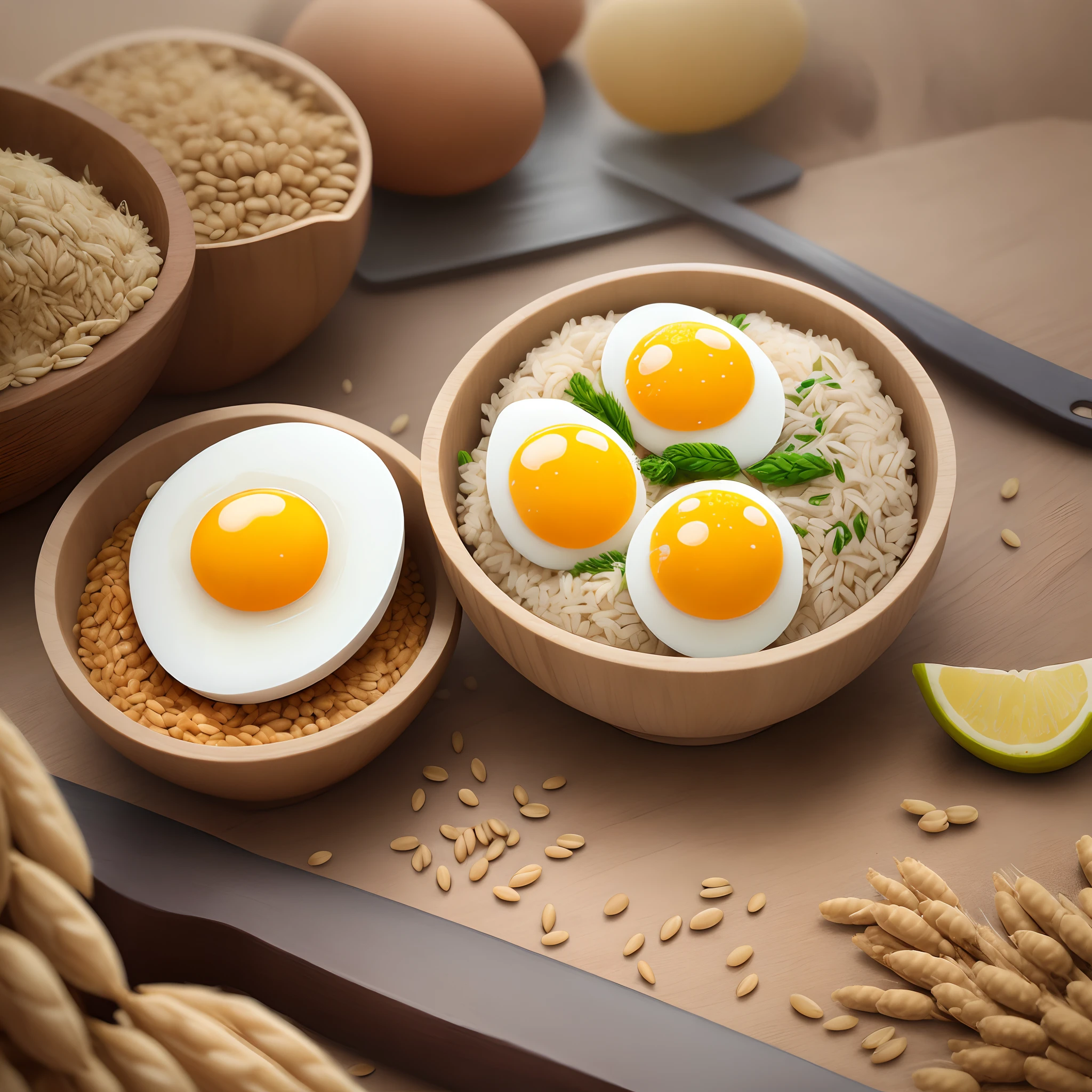 Raw barley raw rice raw egg