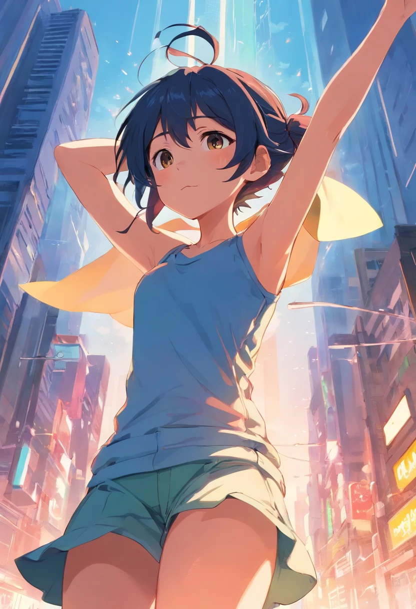obra-prima, mais alta qualidade, alta resolução, sozinho, seios grandes, Dentro de casa, misaligned bra, tanga de gravata lateral, deitado, de cima, arms spread open, irritado, cama, cueca desgrenhada, heavy breathing, sexual expression, Jenna Ortega, um close up de uma mulher de terno e meias segurando um enorme dille, aluna hiperrealista, uma aluna hiperrealista, Arte Giantess, Estudante realista, very realistic, imagem ultra realista, muito realista, foto sexy do filme, Estilo Ross Tran, 3 d anime realista, Anime 3D Arte, Fubuki, Oppai