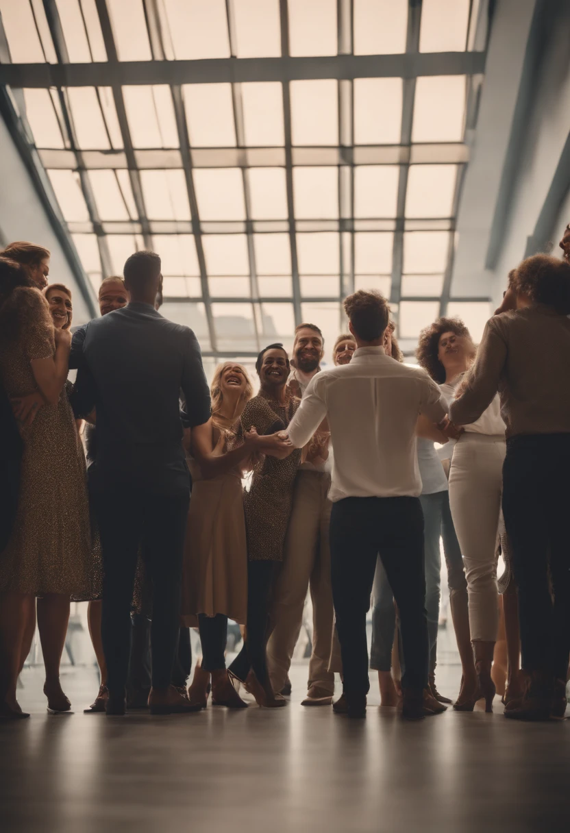 A group of people stood in front of the company to celebrate