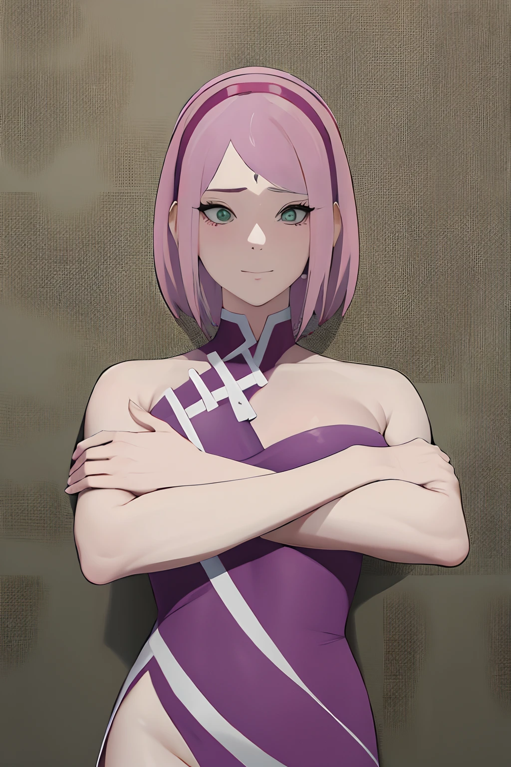 master part, absurdos ,1girl, noelle silva ,cabelos presos, Purple Hair Ties, vestido branco sem mangas, Calcinha Branca,,umbigo, virilha, pulseira, Olhando para o Viewer, folded arms, sorrir, vento, cabelos flutuantes,bunda grande, NSFW, segurando grande , fechar para cima, rosto com cum, varredura