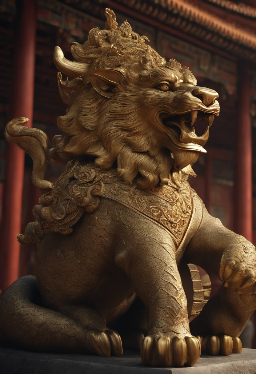 In ancient China, On the wall hung several heads of strange animals, (Facial Detail Optimization: 1.5) (masutepiece), (Advanced: 1.5), Top CG, Highest Quality, Correctly proportioned, Perfect composition, High quality detailing, Perfect Detail, (hyper detailed CG: 1.2), (8K: 1.2), Realistic, Octane Rendering,