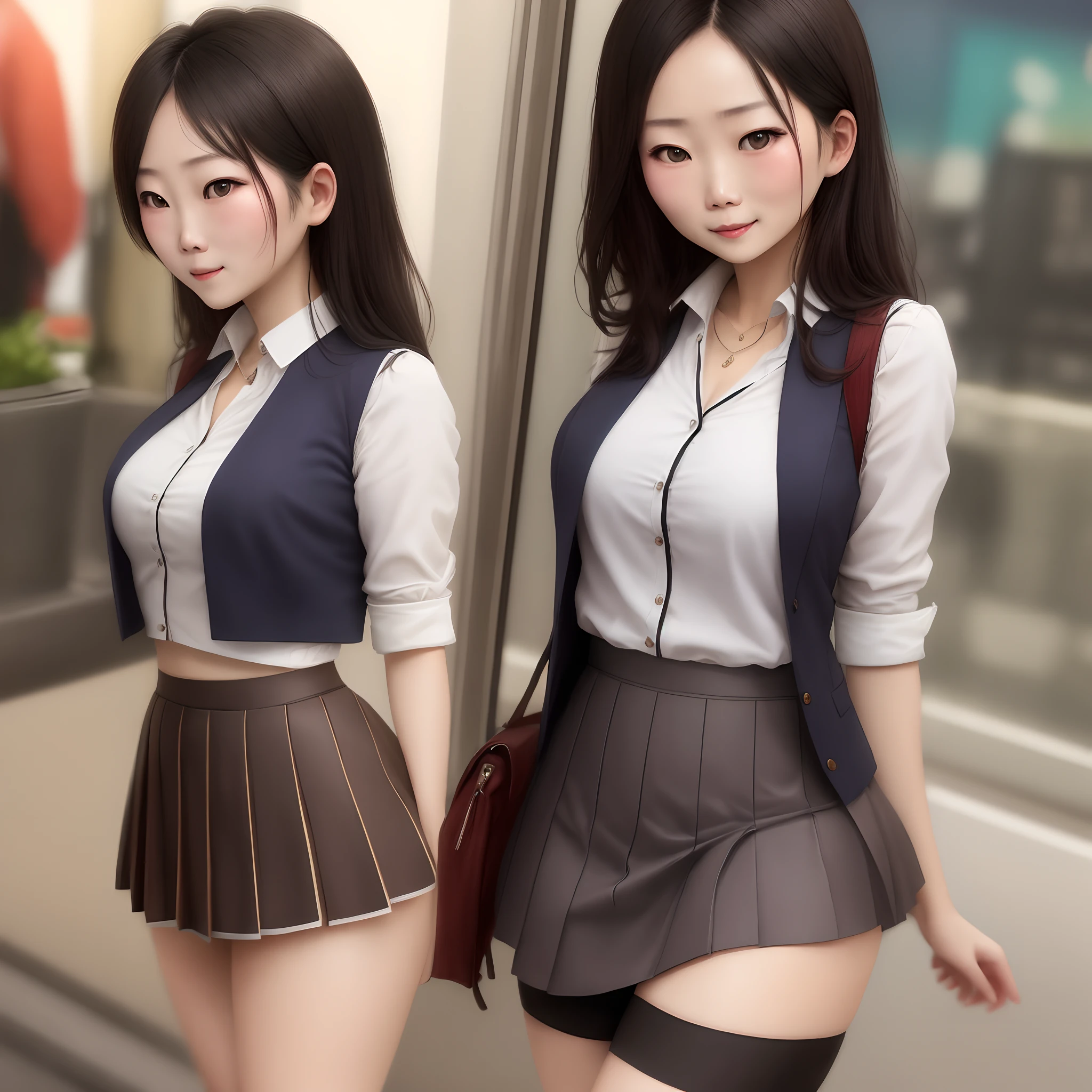 Sexy Asian short skirt  showing