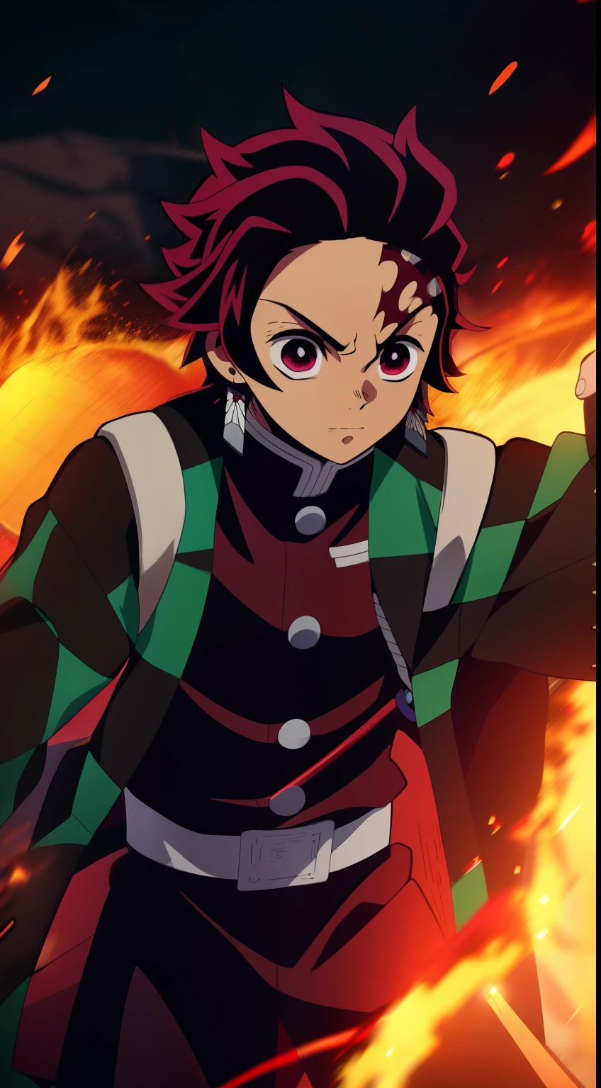 Anime character with a sword on the background of fire and water, Cute guy in Demon Slayer art, Demon Slayer Art Style, demon slayer rui fanart, badass anime 8 k, Demon Slayer, Anime Key Art, 4 k manga wallpapers, kimetsu no yaiba, anime wallaper, Ultra Transparent, Ultra Detailed, very extremely beautiful, anime epic artwork, Anime Art Wallpapers 8K, Local Art