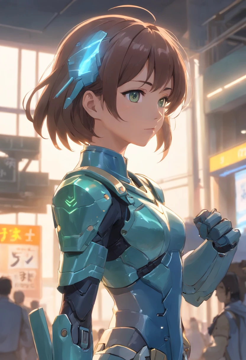 Close-up of a woman in armor, full body concept, full body concept art, detailed full body concept art, ( ( concept art of character ) ), female mecha, senior concept artist, beautiful full-body concept art, interesting character design, full body action concept art, skin concept, inspired by the senior character artist, Feng Zhu concept art，stand posture