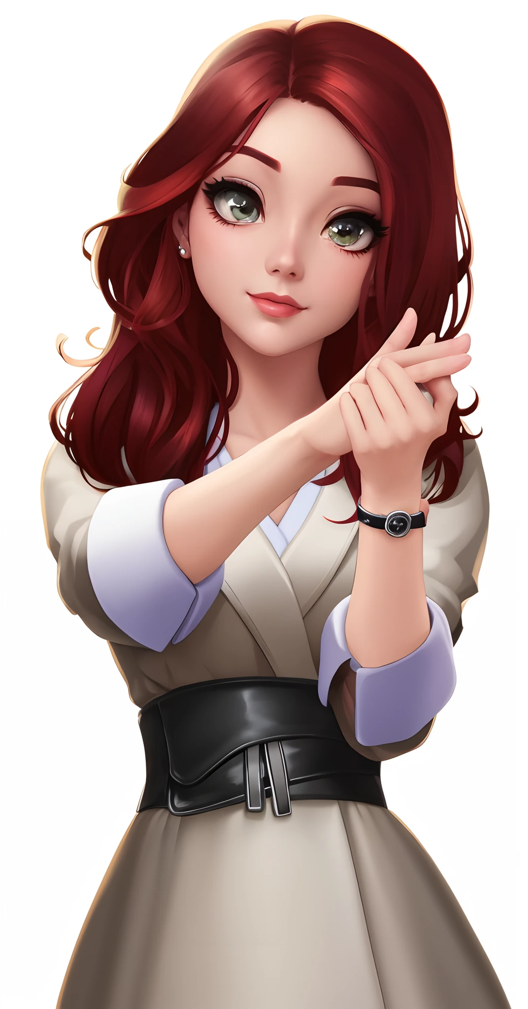 Close-up of a cartoon girl with red hair pointing to something, anya from spy x family, Style Artgerm, Detailed fanart, Cartoon Art Style, realism art style, highly detailed exquisite fanart, Realistic art style, inspired by Sim Sa-jeong, in the style of artgerm, made with anime painter studio, Digital anime illustration, drawn in anime painter studio