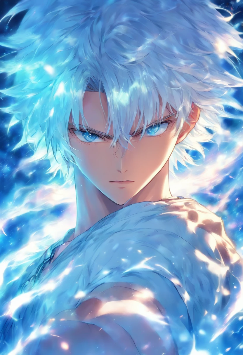 white hair,Light blue eyes,twinks,man,gentle,