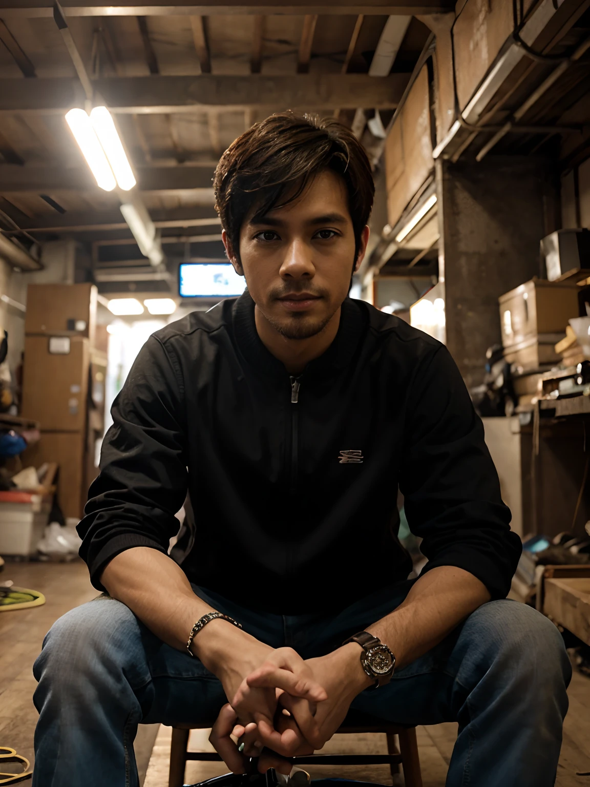 Change background ckberpunk handsome doy