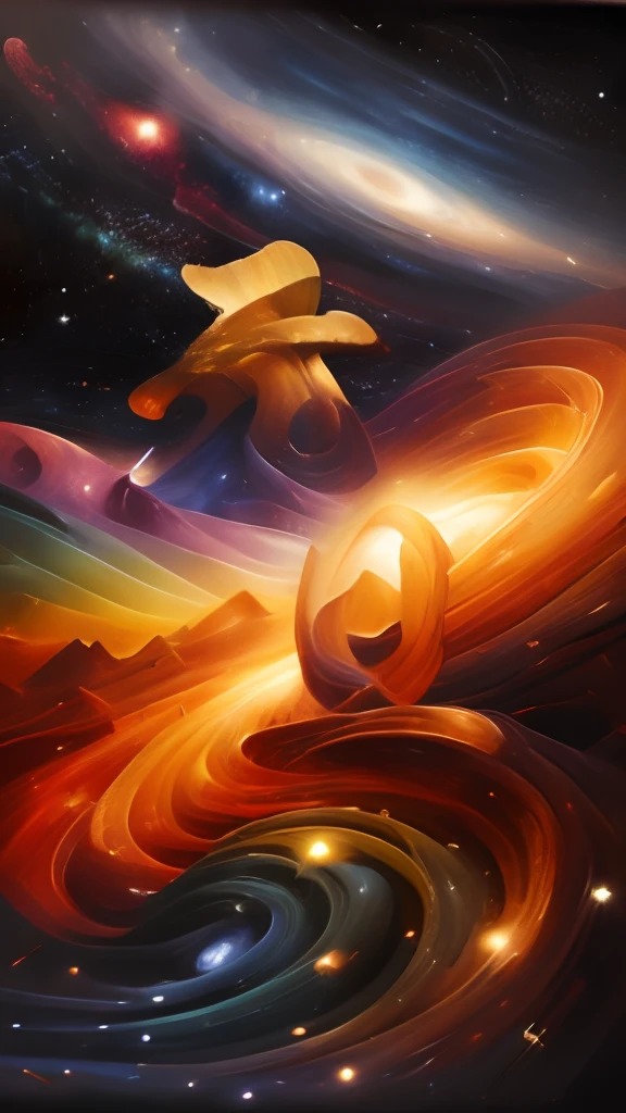 (tmasterpiece,high high quality),Vincent van Gogh,spiral galaxy,oil painted,Remake,star night