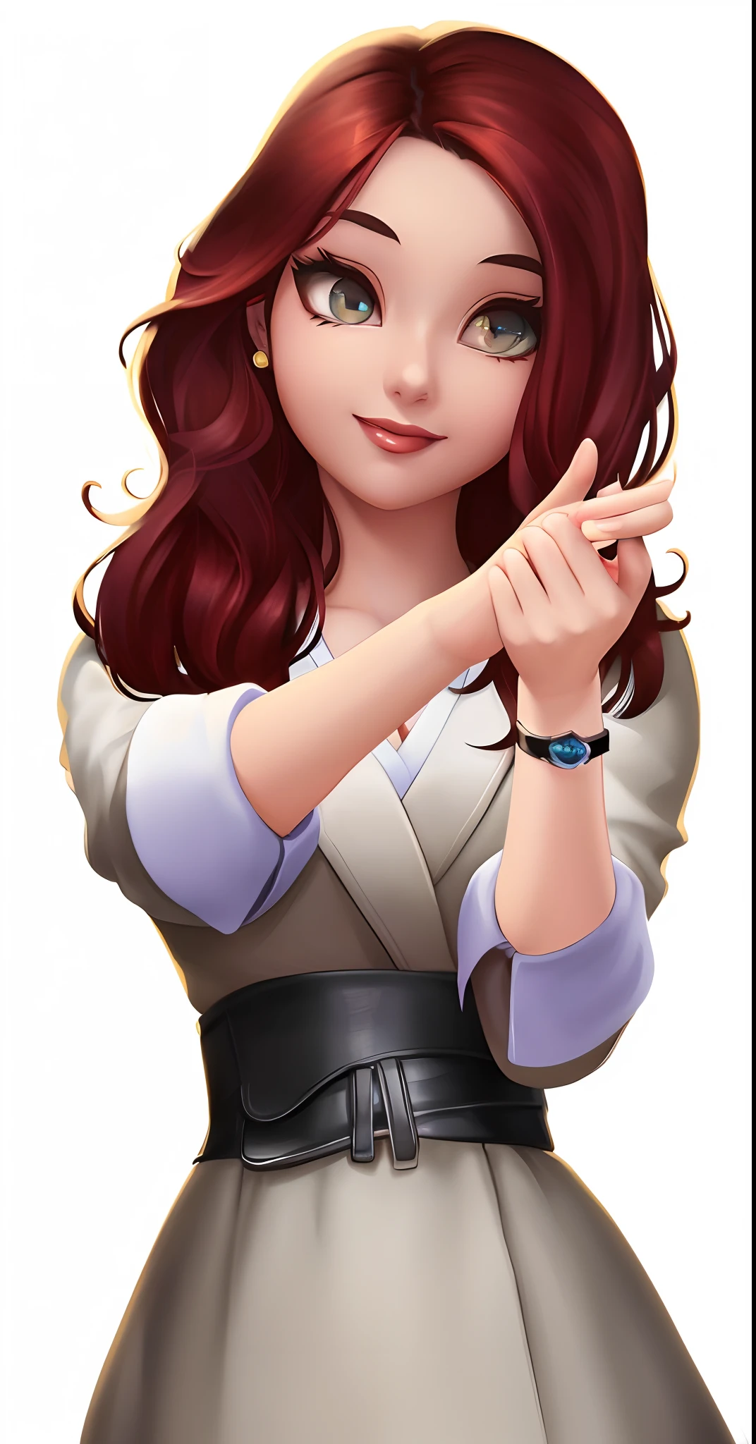 Close-up of a cartoon girl with red hair pointing to something, anya from spy x family, Style Artgerm, Detailed fanart, Cartoon Art Style, realism art style, highly detailed exquisite fanart, realistic art style, inspired by Sim Sa-jeong, in the style of artgerm, made with anime painter studio, Digital anime illustration, drawn in anime painter studio