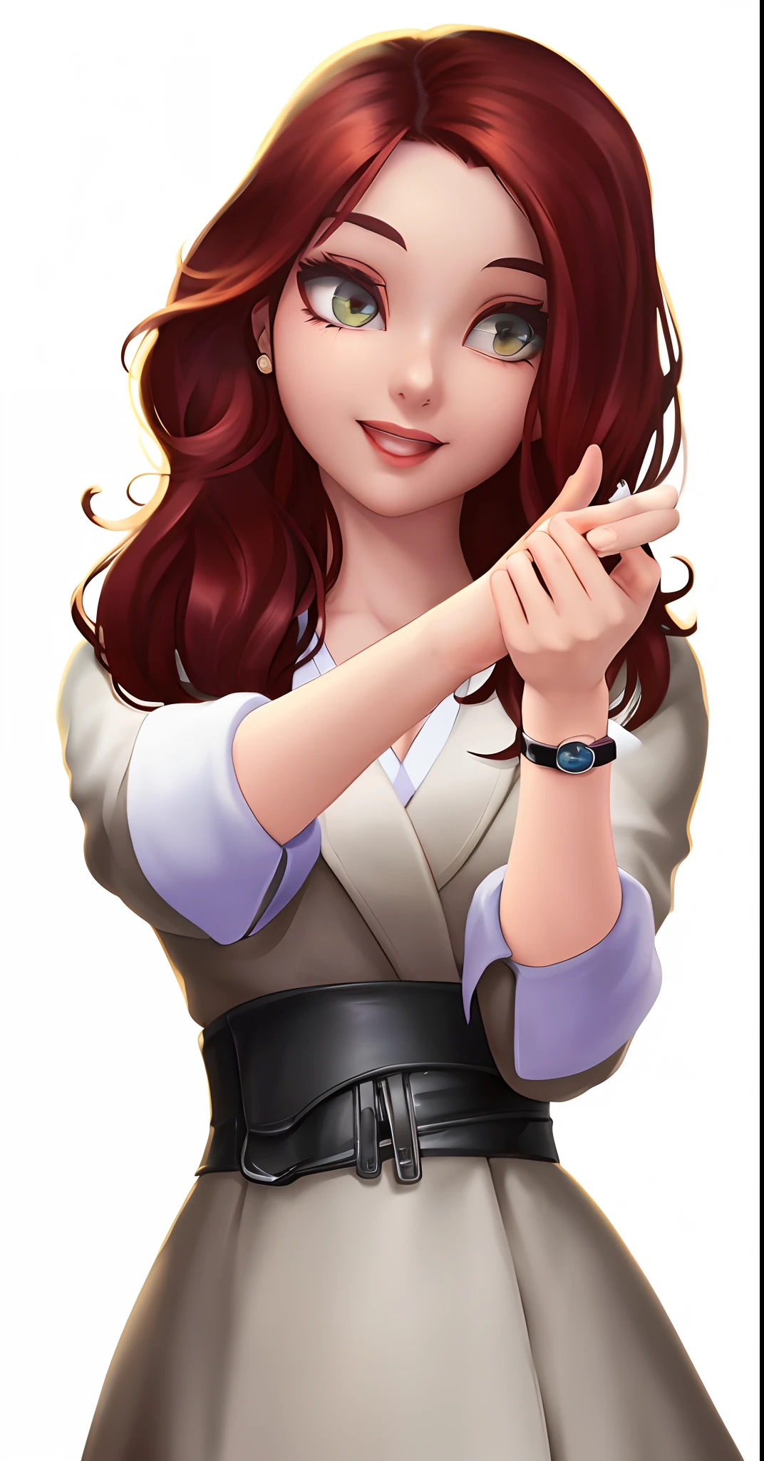 Close-up of a cartoon girl with red hair pointing to something, anya from spy x family, Style Artgerm, Detailed fanart, Cartoon Art Style, realism art style, highly detailed exquisite fanart, realistic art style, inspired by Sim Sa-jeong, in the style of artgerm, made with anime painter studio, Digital anime illustration, drawn in anime painter studio