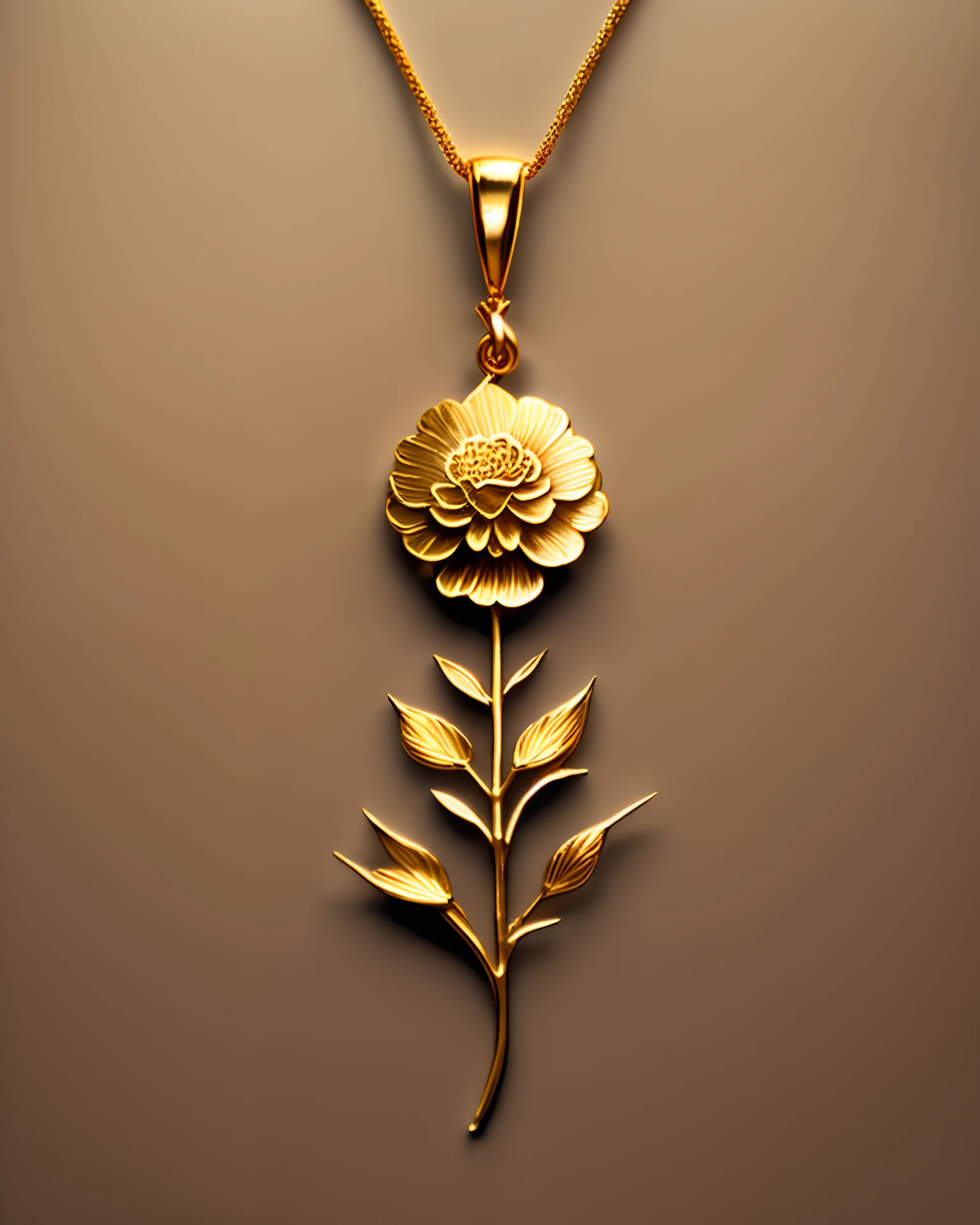 pendant,Gold material,Carnation elements,Simple and stylish,Still life diagram,Jewelry hand drawing,Commercial money