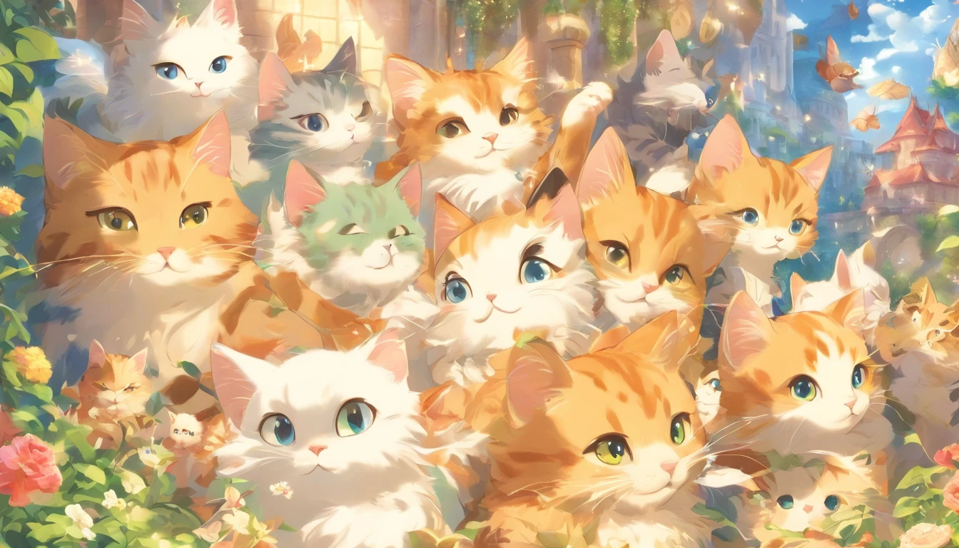 Cats in fairy tales picture book-style