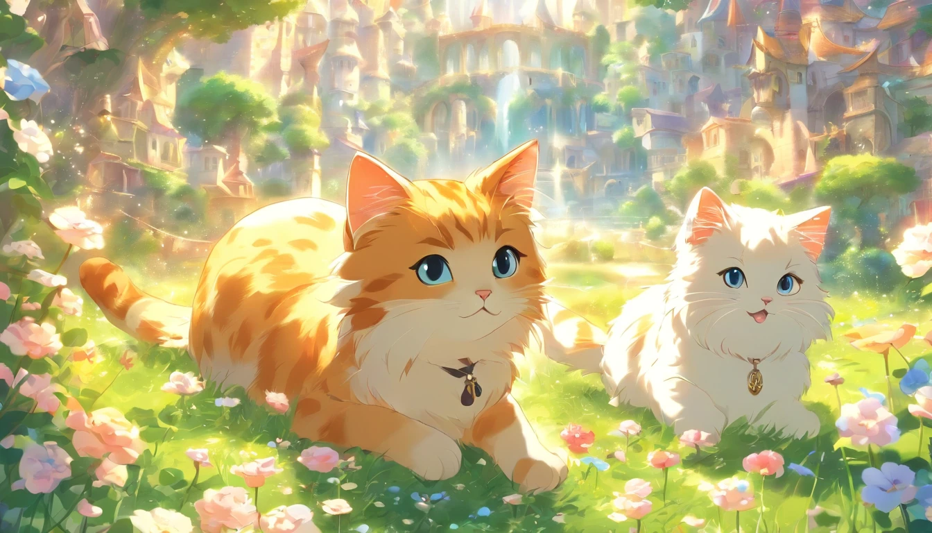 Cats in fairy tales picture book-style