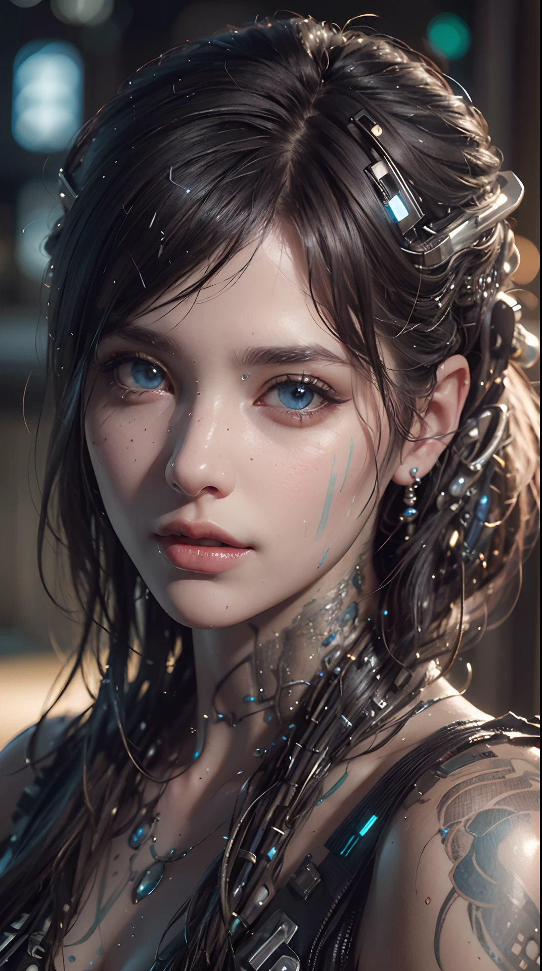 (best quality,4k,8k,highres,masterpiece:1.2), ultra-detailed, (realistic,photorealistic,photo-realistic:1.37), (beautiful detailed eyes, beautiful detailed lips, extremely detailed eyes and face, long eyelashes), studio lighting,physically-based rendering,vivid colors, (biopunk:1.5),