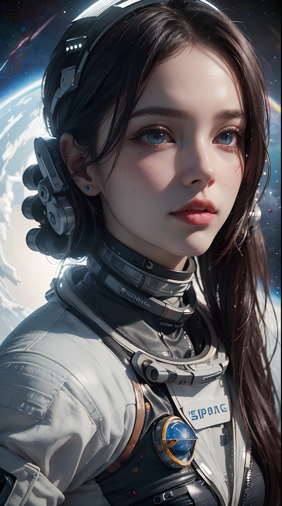 (best quality,4k,8k,highres,masterpiece:1.2), ultra-detailed, (realistic,photorealistic,photo-realistic:1.37), (beautiful detailed eyes, beautiful detailed lips, extremely detailed eyes and face, long eyelashes), studio lighting,physically-based rendering,vivid colors, (space punk:1.5),