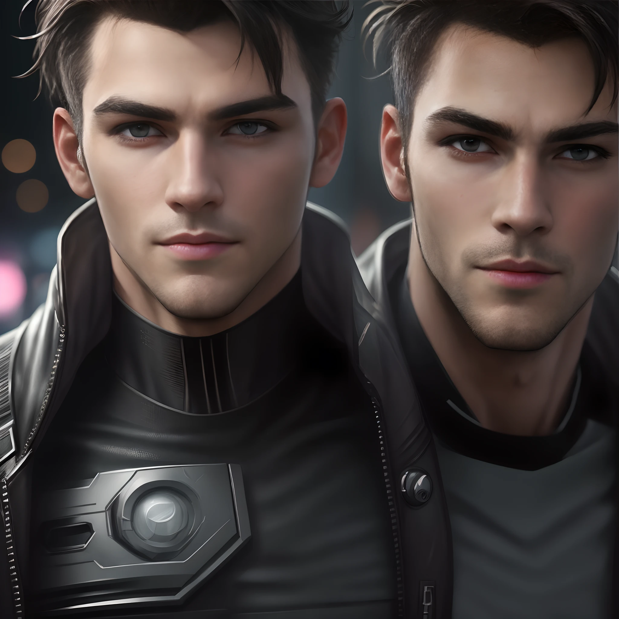 Change background cyberpunk handsome boy, realistic face, 8k, ultra realistic]