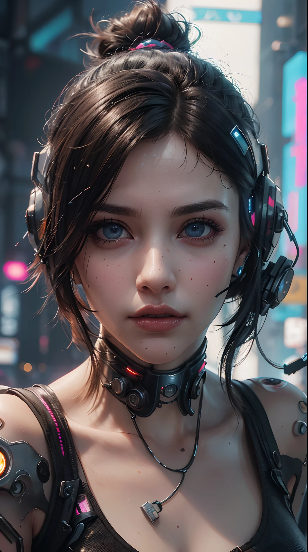 (best quality,4k,8k,highres,masterpiece:1.2), ultra-detailed, (realistic,photorealistic,photo-realistic:1.37), (beautiful detailed eyes, beautiful detailed lips, extremely detailed eyes and face, long eyelashes), studio lighting,physically-based rendering,vivid colors, (cyberpunk:1.5),