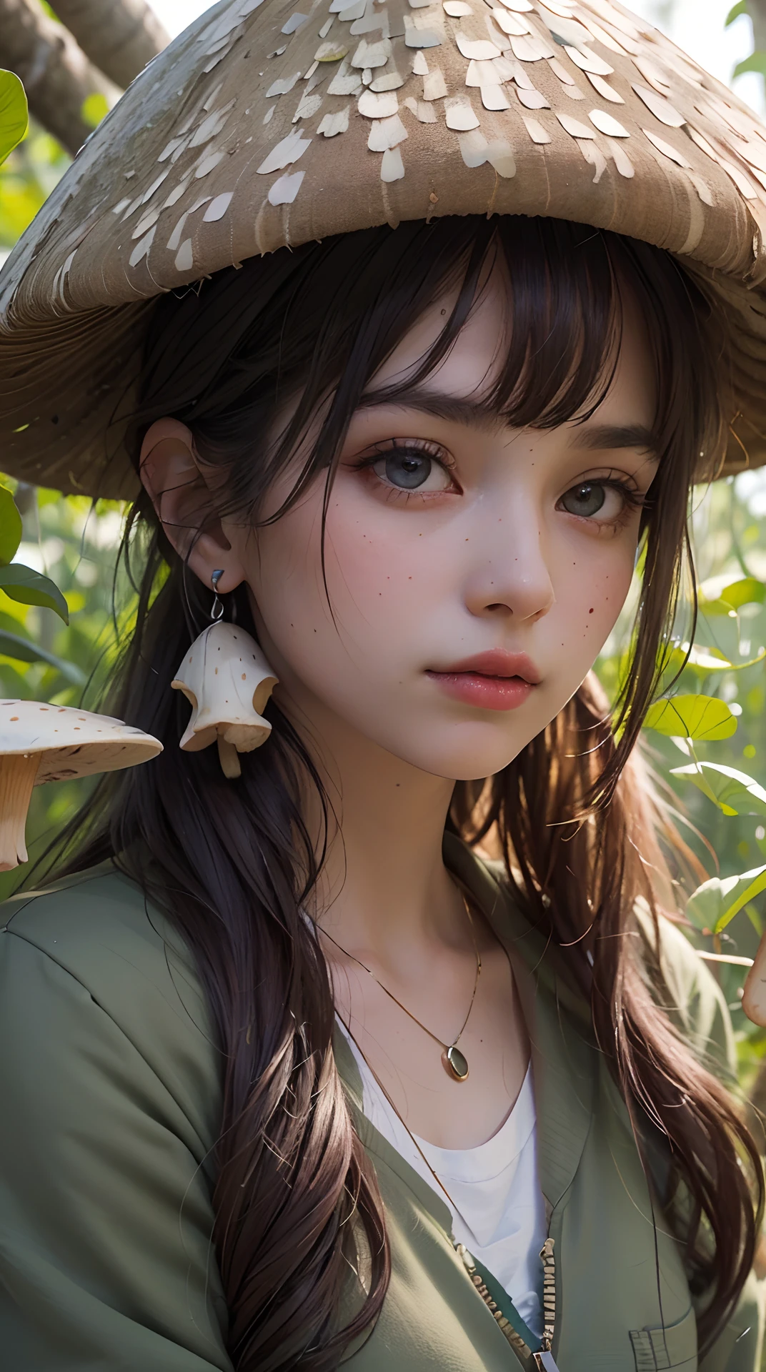 (best quality,4k,8k,highres,masterpiece:1.2), ultra-detailed, (realistic,photorealistic,photo-realistic:1.37), (beautiful detailed eyes, beautiful detailed lips, extremely detailed eyes and face, long eyelashes), studio lighting,physically-based rendering,vivid colors, (mushroom punk, mushroom ecology, biological technology, power of mushrooms, ecosystem change, magic of mushrooms, biodiversity and interaction, environmental issues and sustainability:1.37),